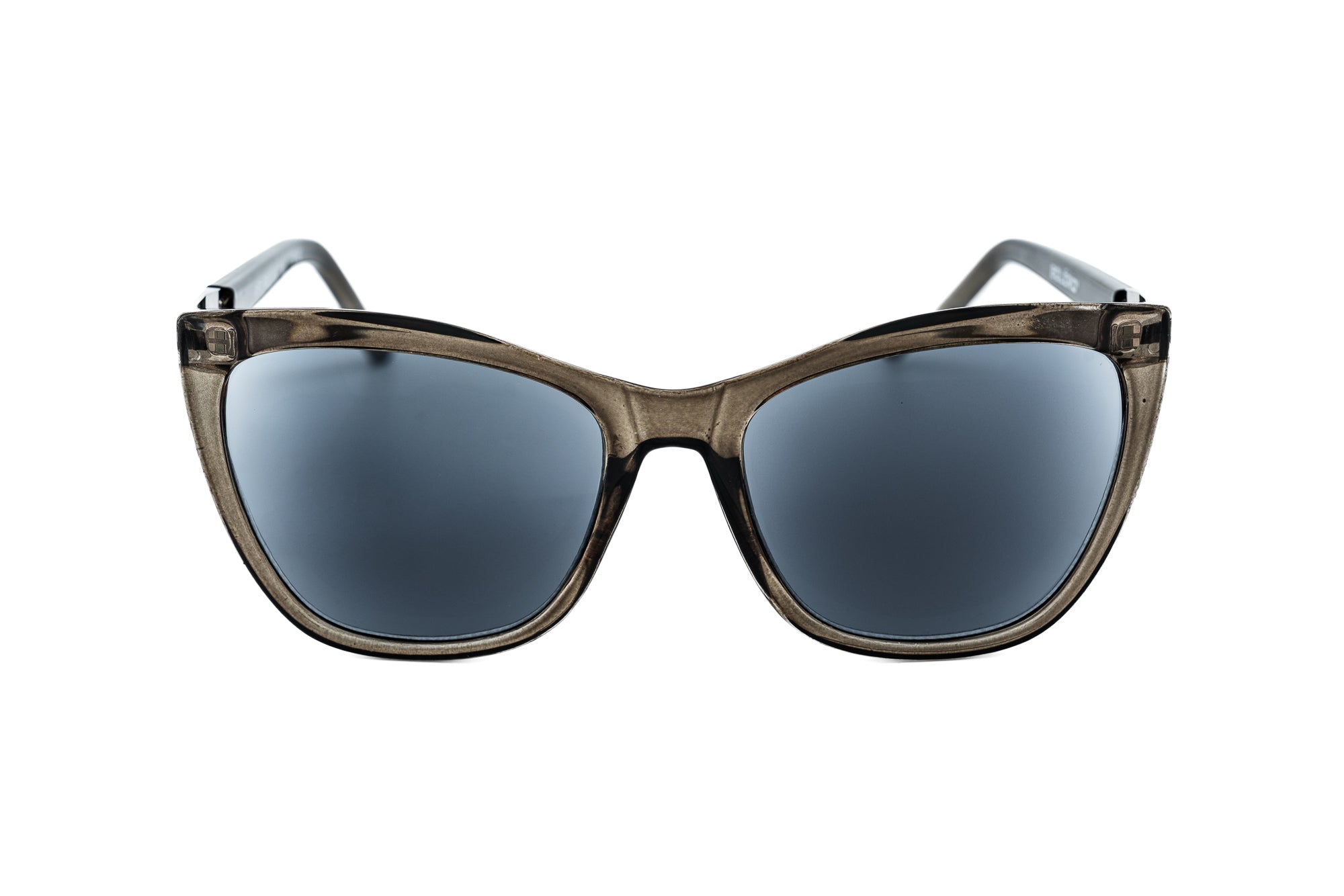 Sabine by Bolero Eyewear amber gray cat-eye sunreader sunglasses with tinted lenses and UV protection front angle view