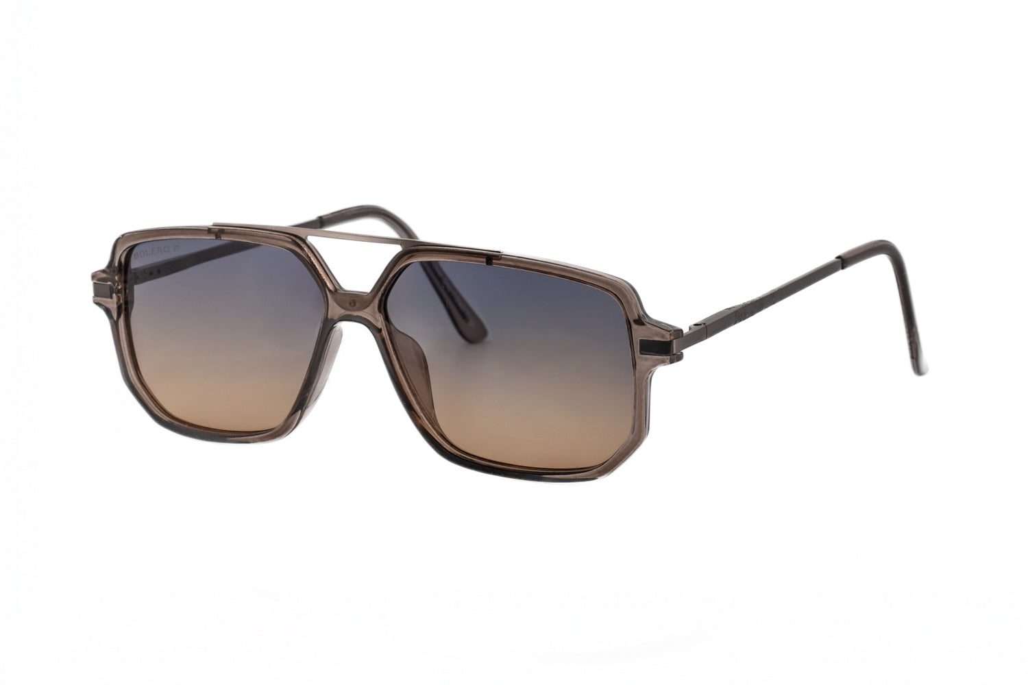 Sable oversized sunglasses in clear gray with clear tinge polarized lense