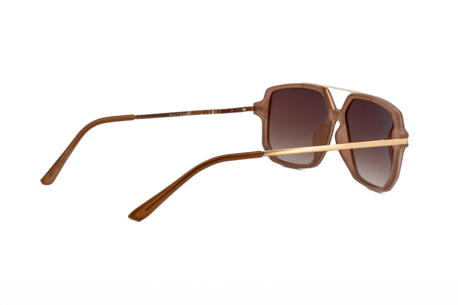 Sable polarized oversized sunglasses in khaki with brown gradient UV lenses
rear three-quarter angle view