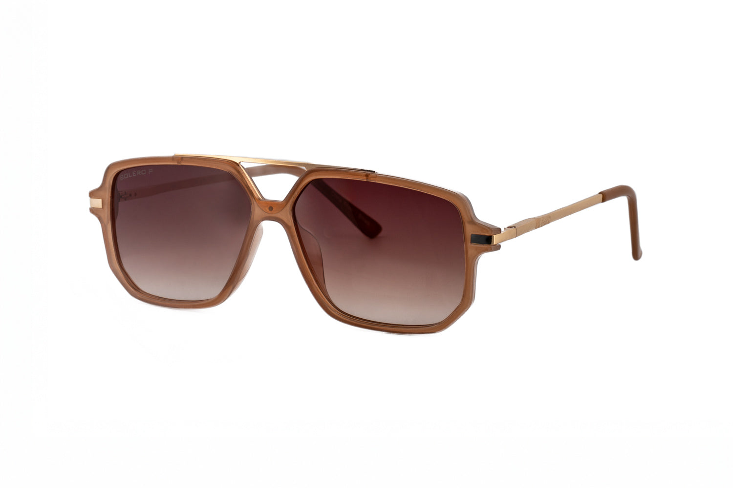 Sable polarized oversized sunglasses in khaki with brown gradient UV lenses