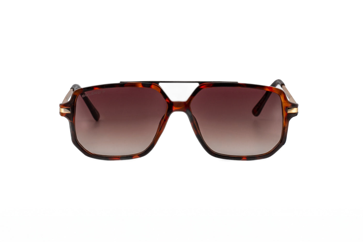 Sable oversized square sunglasses in tortoise frame with polarized brown lenses front angle view