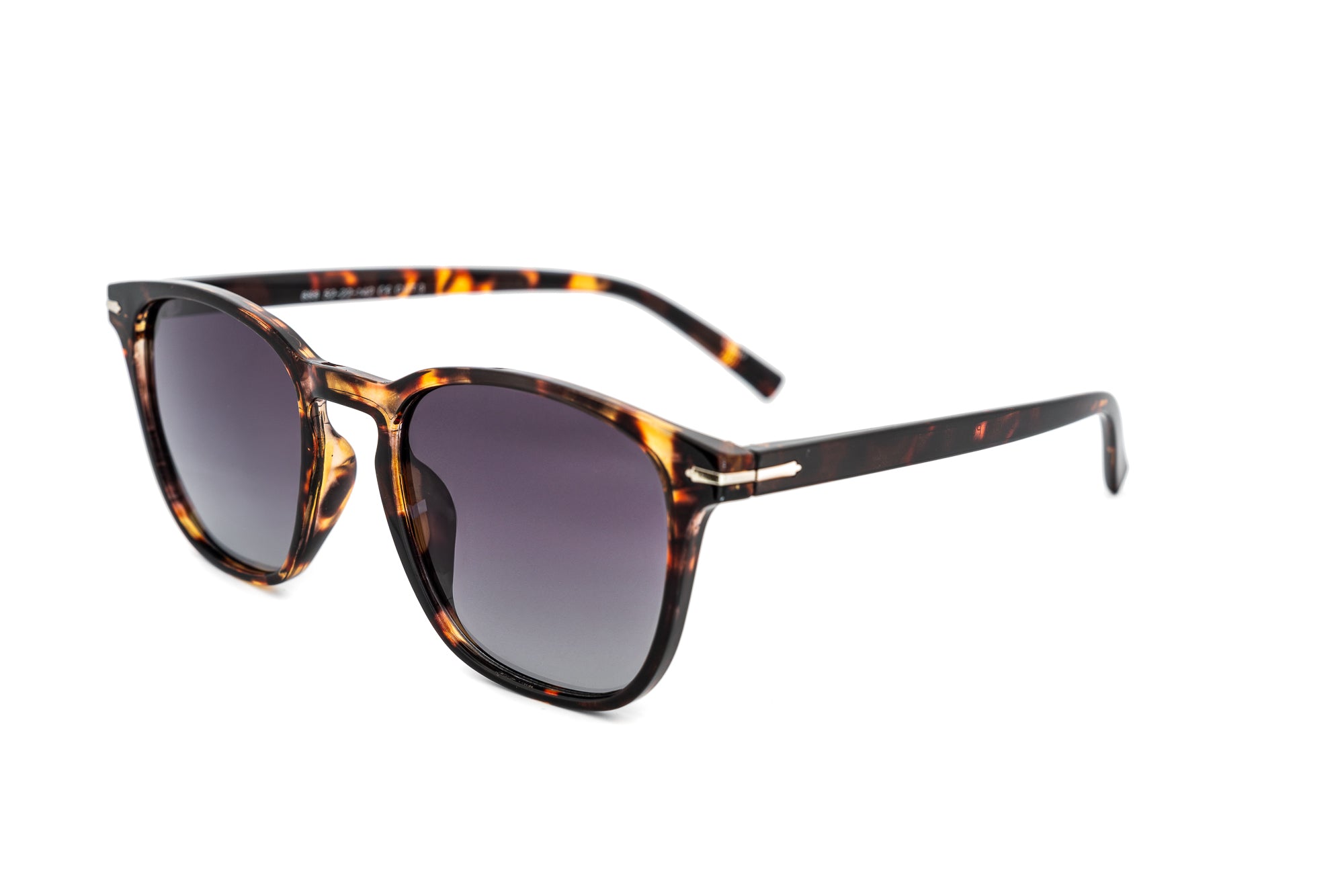 Savarin by Bolero Eyewear tortoiseshell sunglasses with smoke purple UV lenses