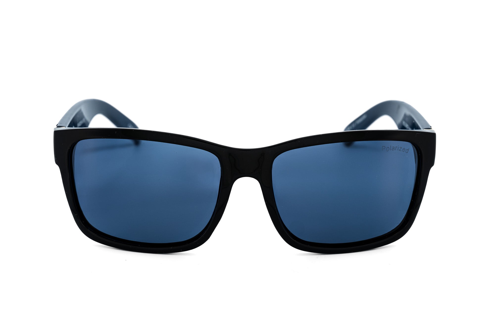 Strade by Bolero Eyewear polarized blue athletic sunglasses with lightweight frame front angle view
