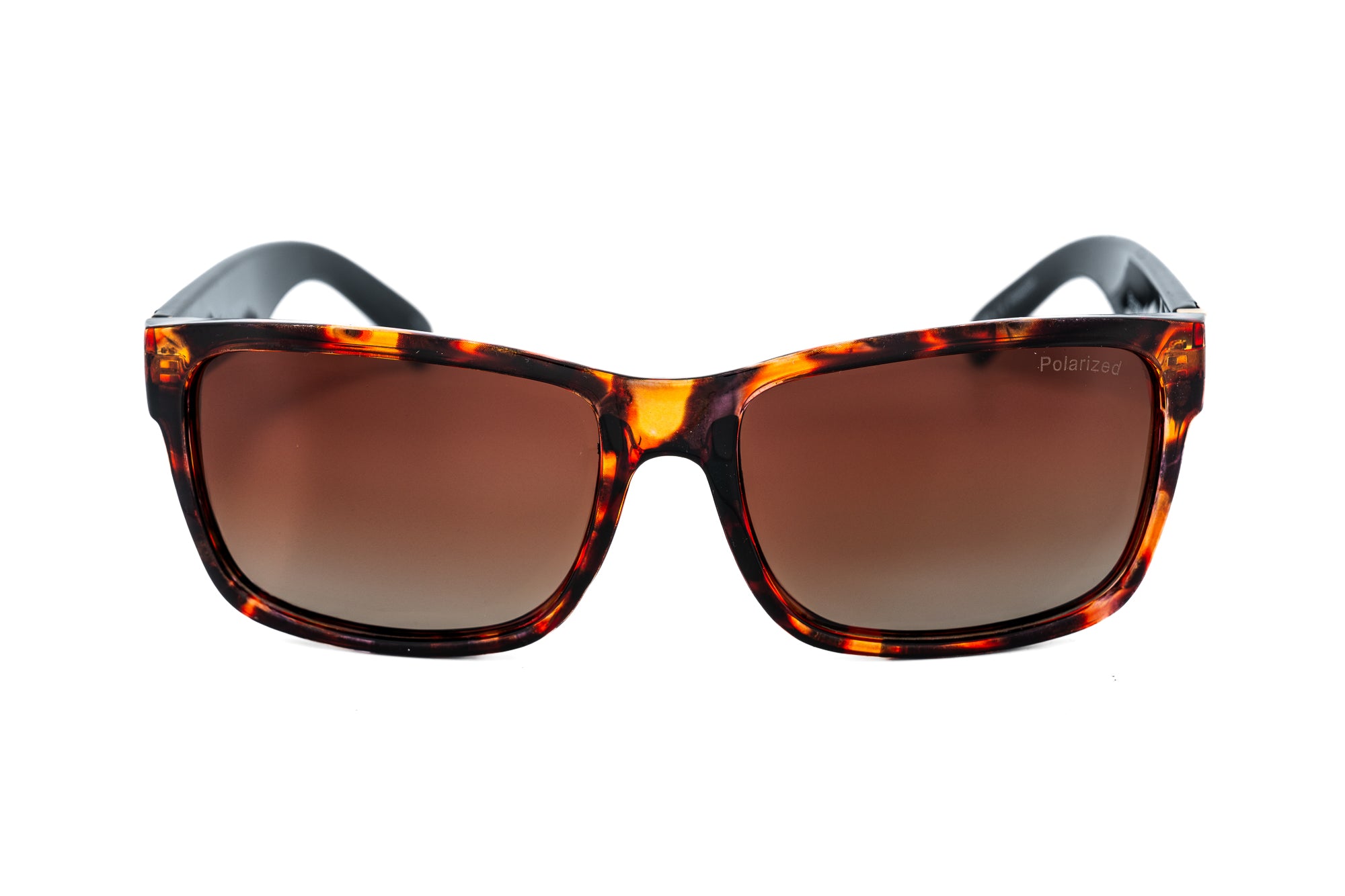 Tortoise Strade polarized sunglasses with brown lenses and athletic-inspired design front angle view