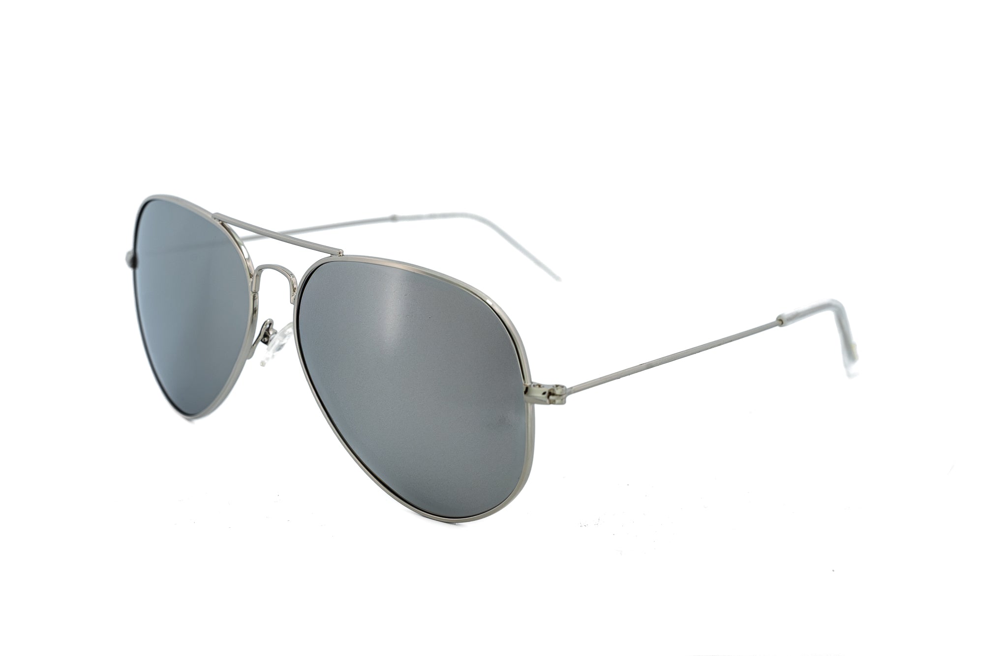 Thurston by Bolero Eyewear metal aviator sunglasses with polarized silver lenses