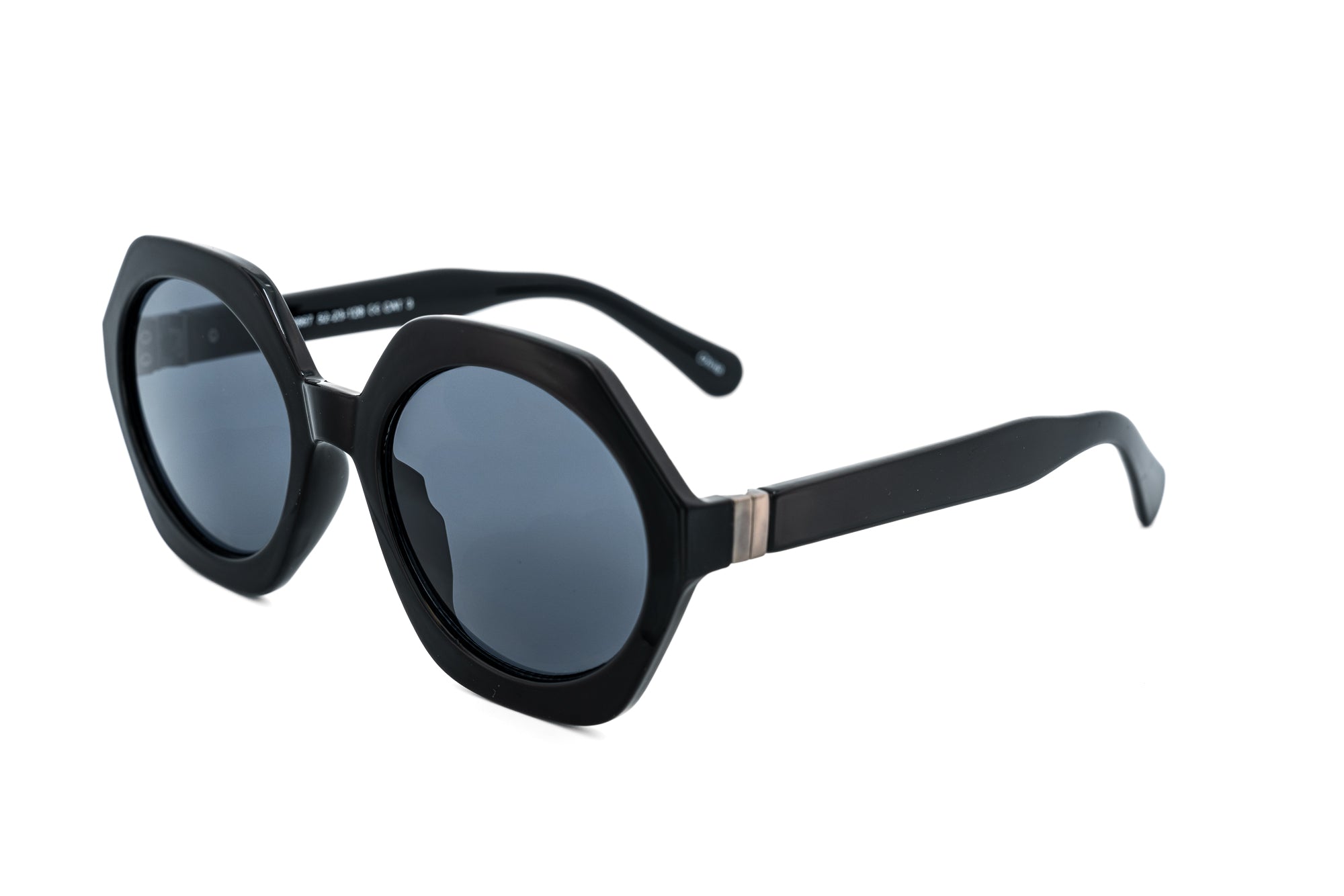 Virelle by Bolero Eyewear geometric black sunglasses with UV-protective lenses and sculpted acetate frame