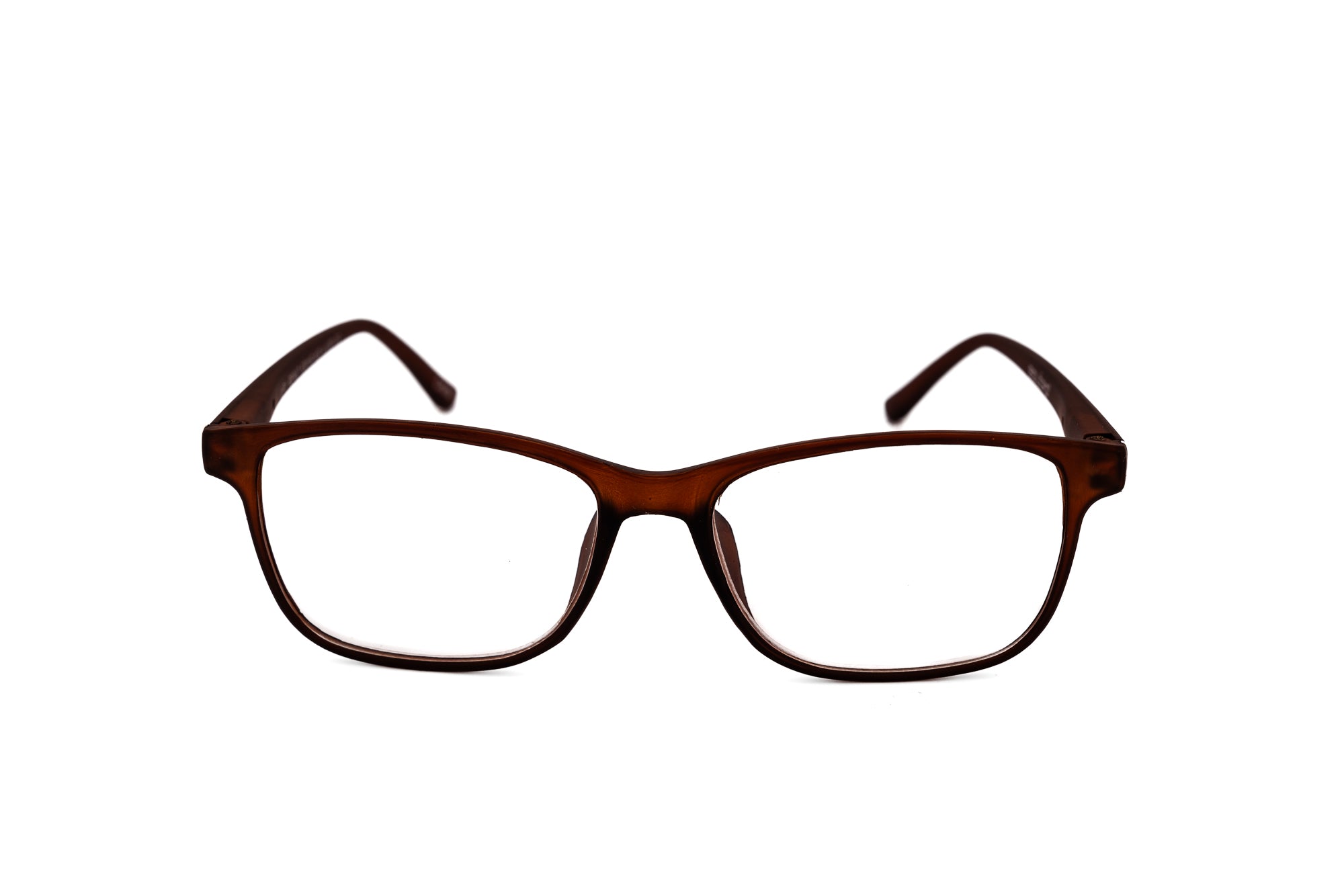 Amber brown Viridia reading glasses featuring minimalist lightweight design by Bolero Eyewear front angle view