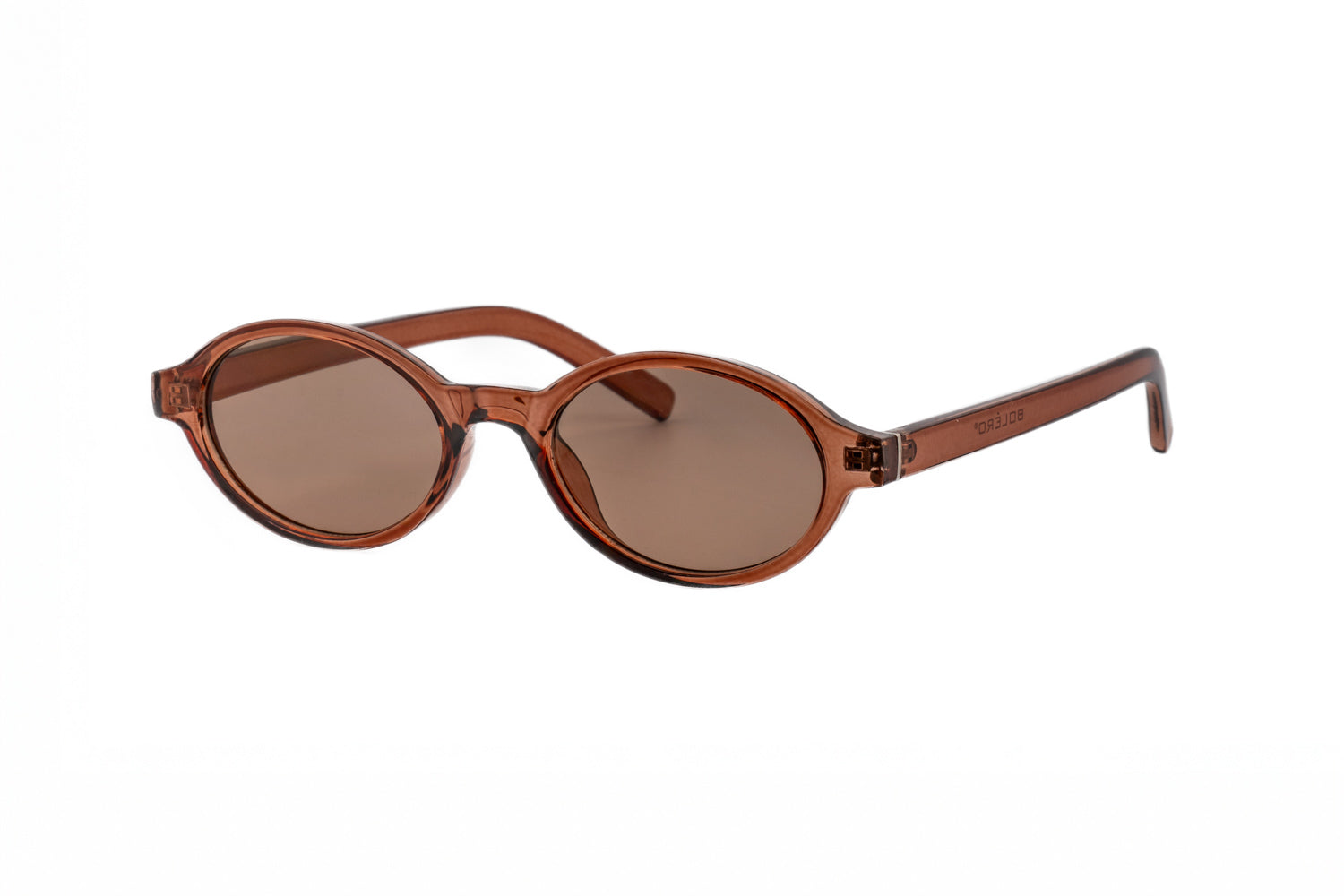 Zane by Bolero Eyewear blush oval sunglasses with smooth acetate finish and brown lenses