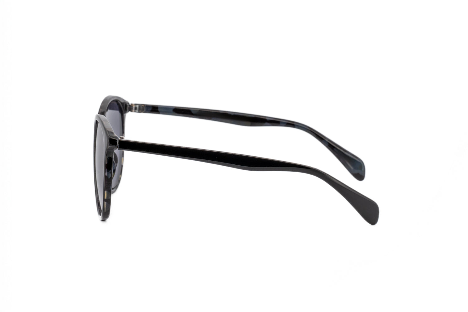 Zenya by Bolero Eyewear black cat-eye sunglasses with UV-protective lenses side angle view