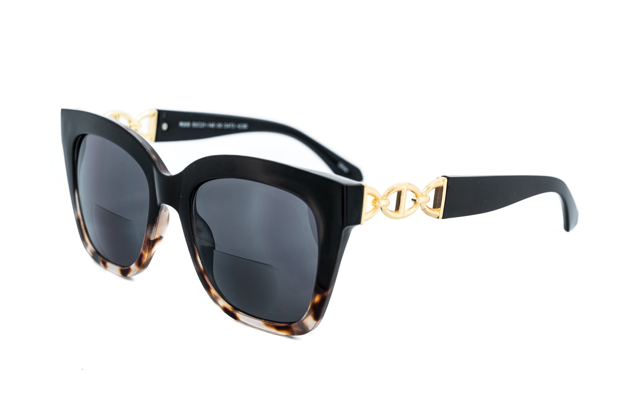 Ardessa by Bolero Eyewear women’s square sun readers with black-tortoise frame and tinted lenses