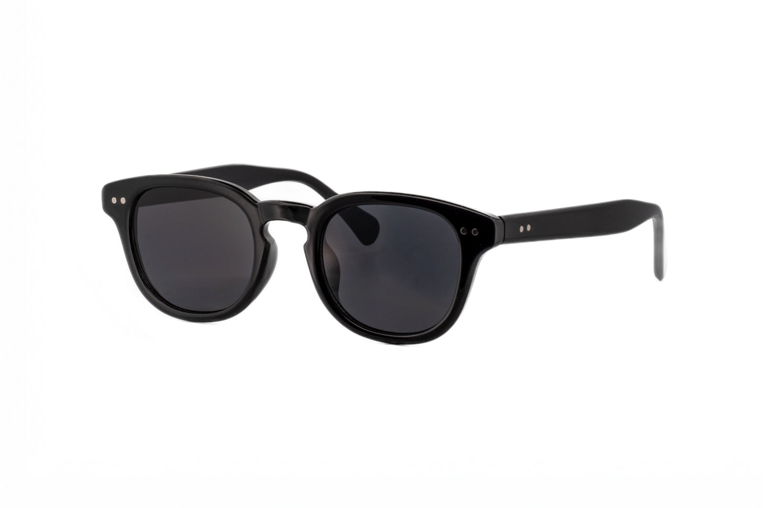 Arlo by Bolero Eyewear rounded square sunglasses in black with UV-protective smoke lenses