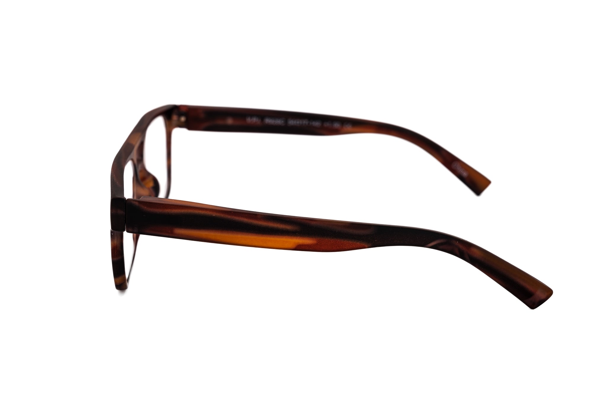 Baron reading glasses  by Bolero Eyewear in deep brown tortoiseshell frame with strong masculine shape side angle view