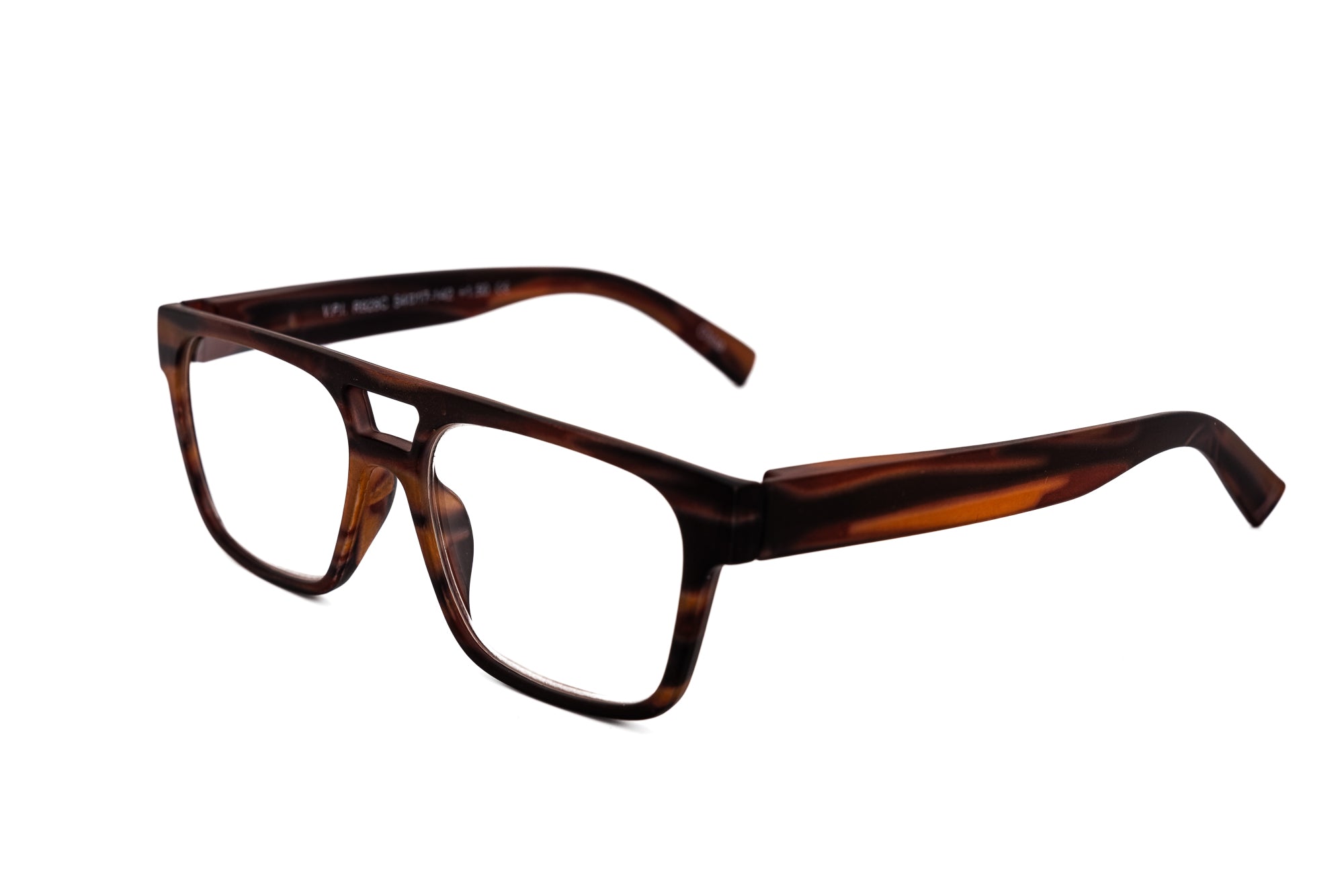 Baron reading glasses  by Bolero Eyewear in deep brown tortoiseshell frame with strong masculine shape