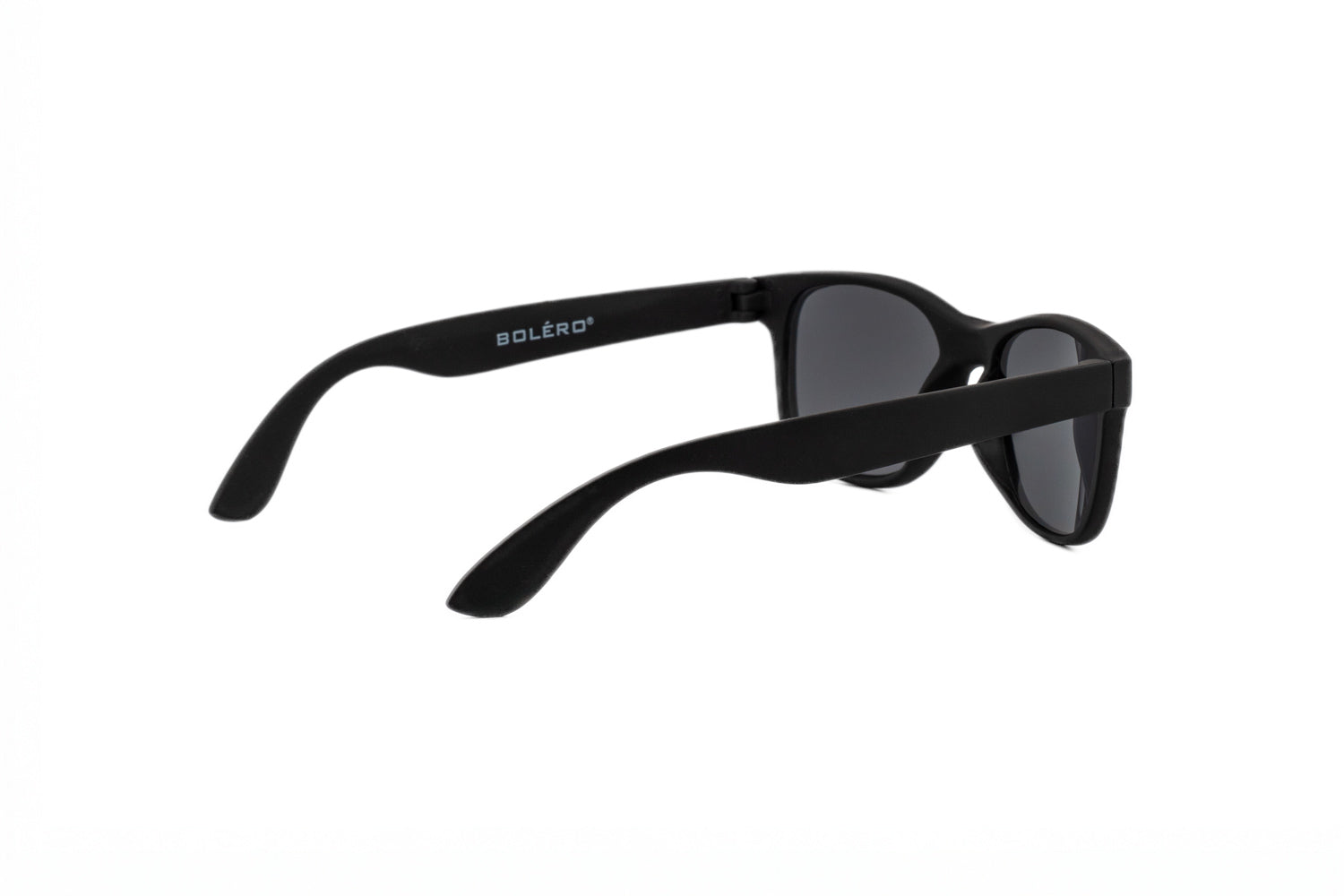 Breeze by Bolero Eyewear kids sunglasses in lightweight black soft-touch design rear three-quarter angle view
