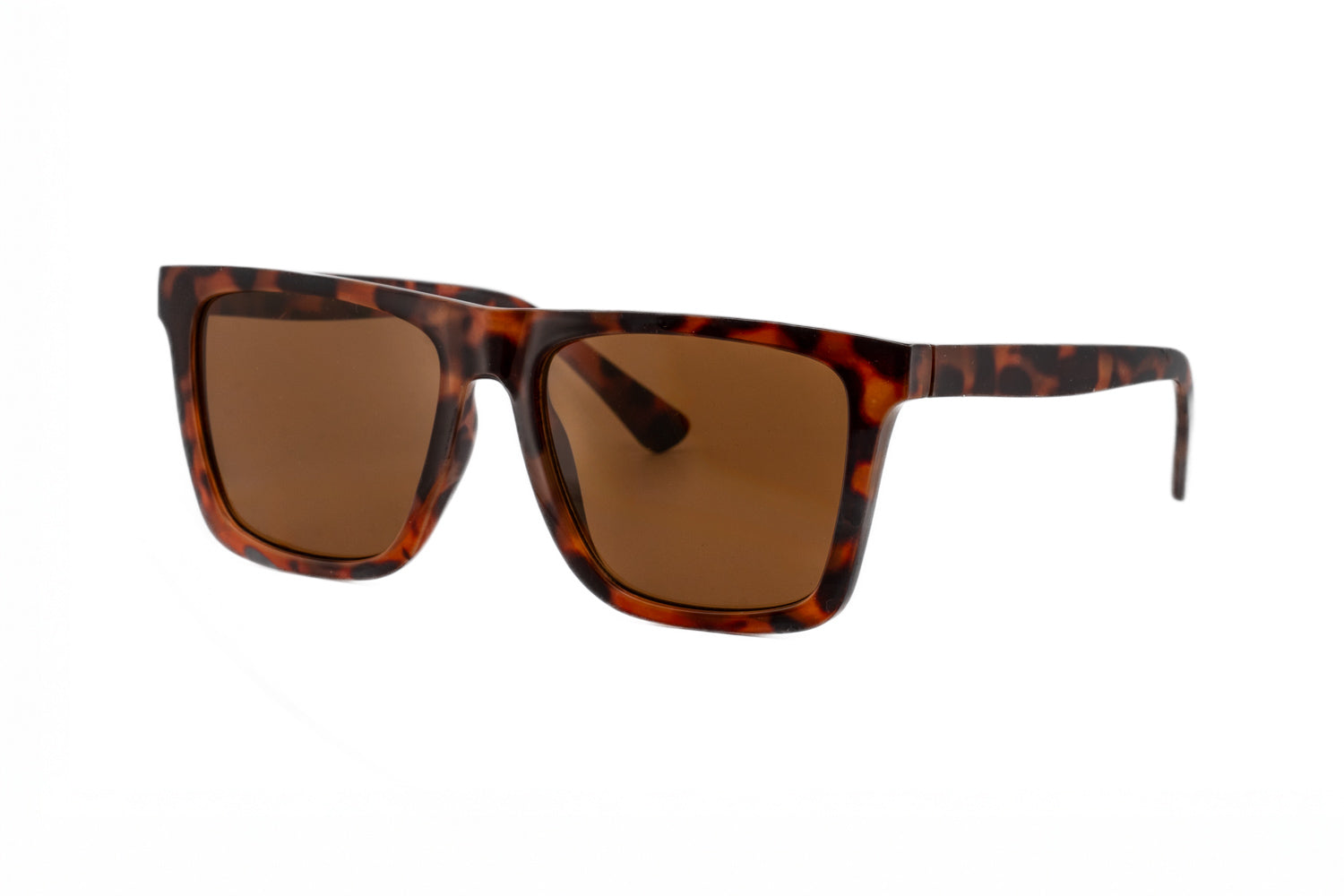 Calla by Bolero Eyewear tortoise sunglasses with brown non-polarized lenses in a classic square frame