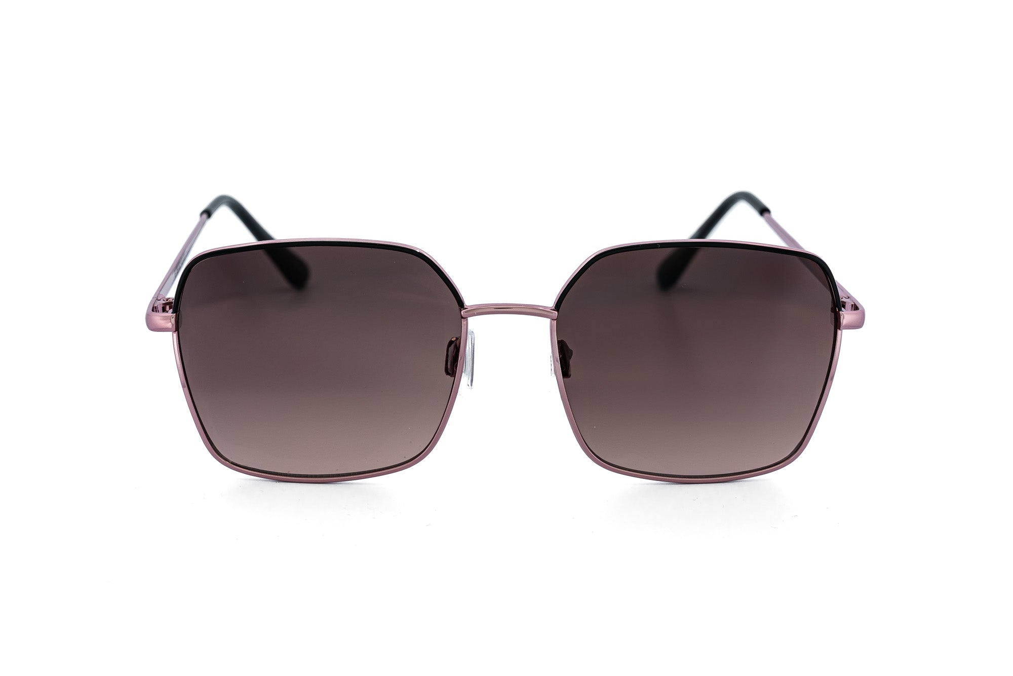 Cerselle by Bolero Eyewear square sunglasses in purple with lightweight metal temples and gradient smoke lenses front angle view