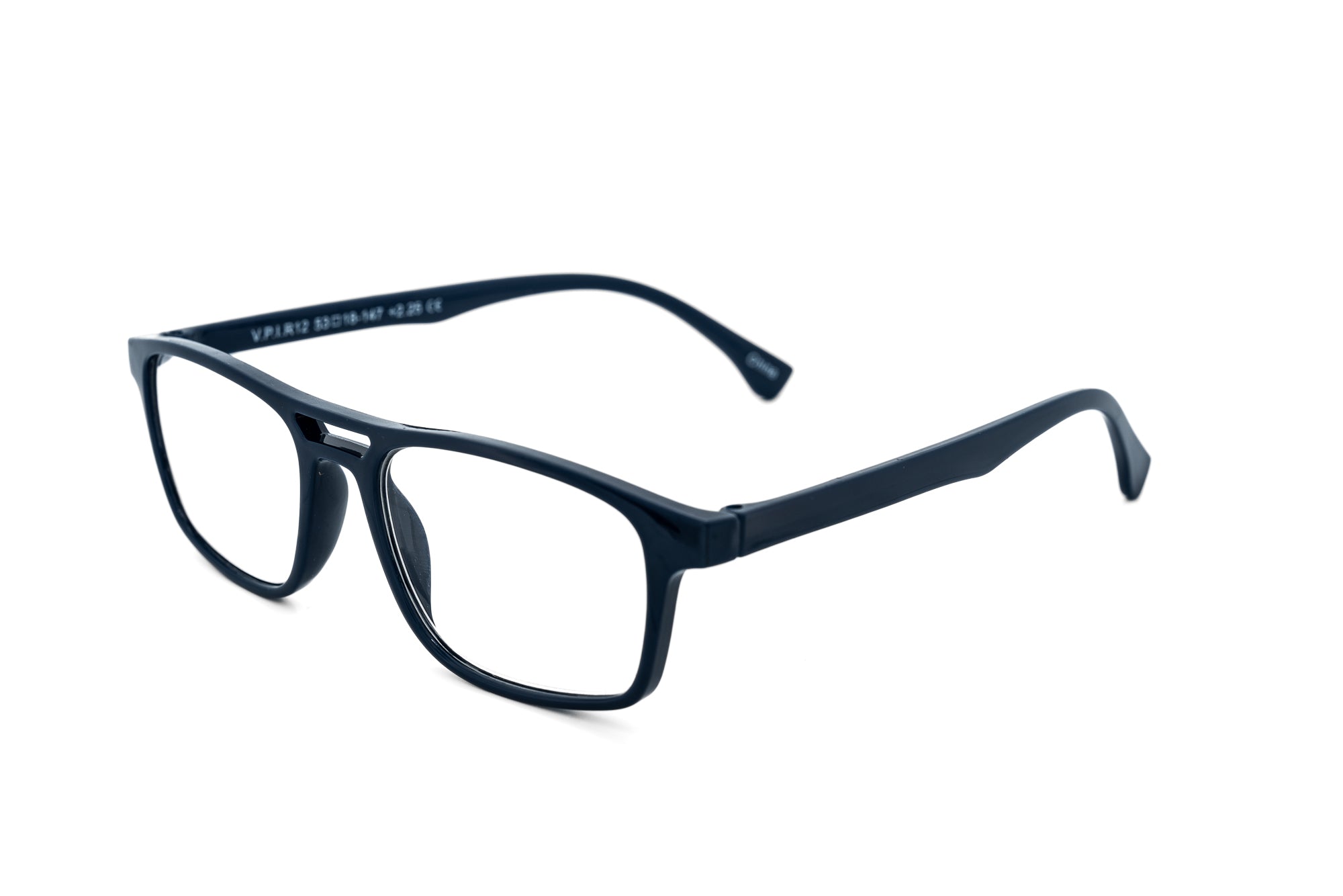 Channel by Bolero Eyewear blue lightweight reading glasses in classic rectangular style