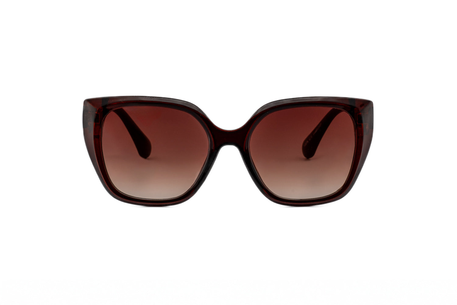 Chelsea by Boléro Eyewear brown acetate sunglasses with sculpted frame and UV lenses front angle view