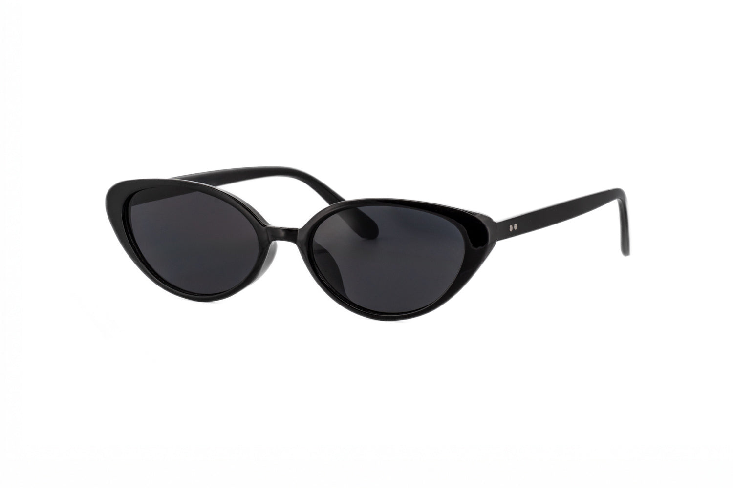 Black Cruz cat-eye sunglasses by Bolero Eyewear with UV-protected smoke lenses