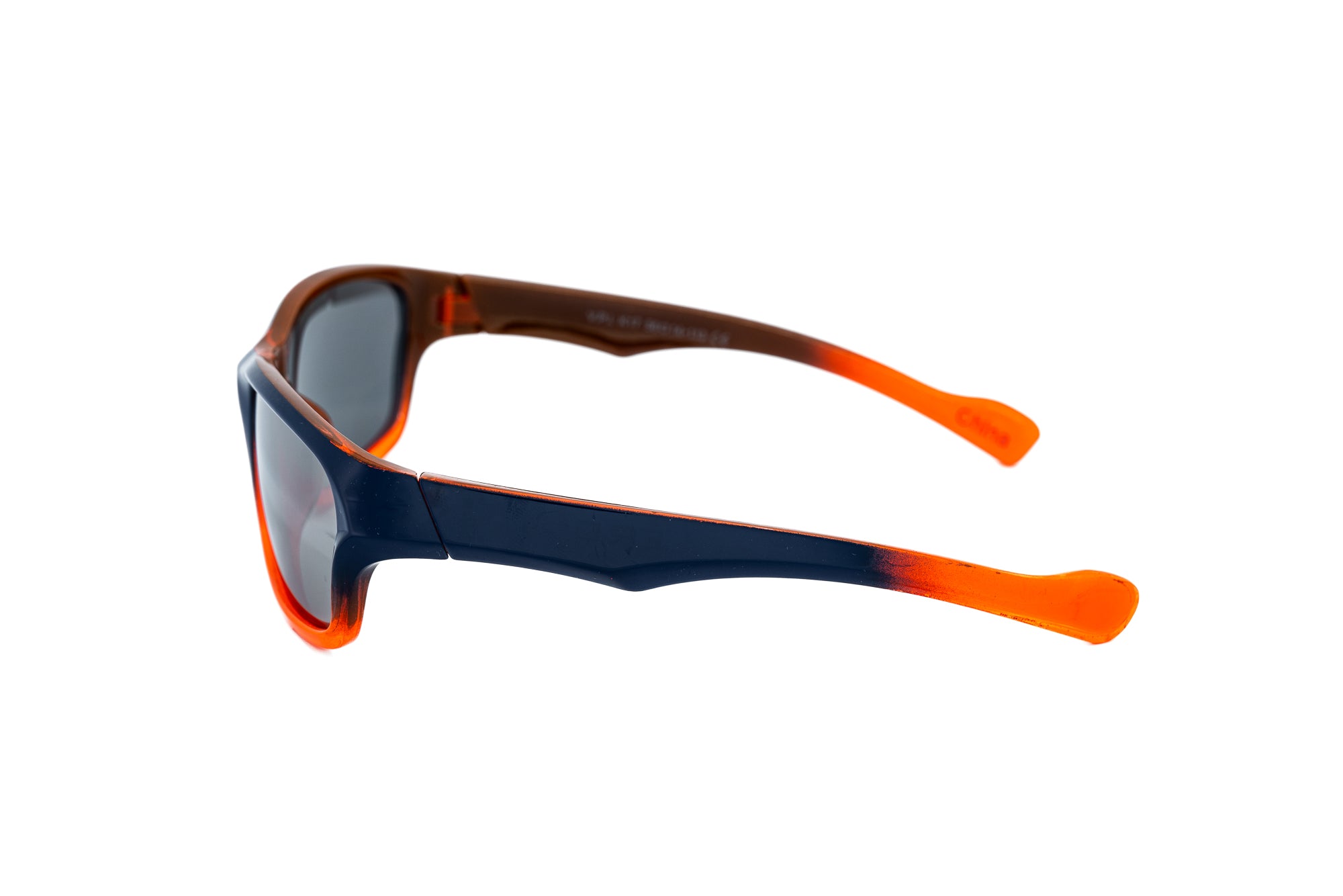 Dash by Bolero Eyewear kids sunglasses with durable black and red frame and UV protection lenses side angle view