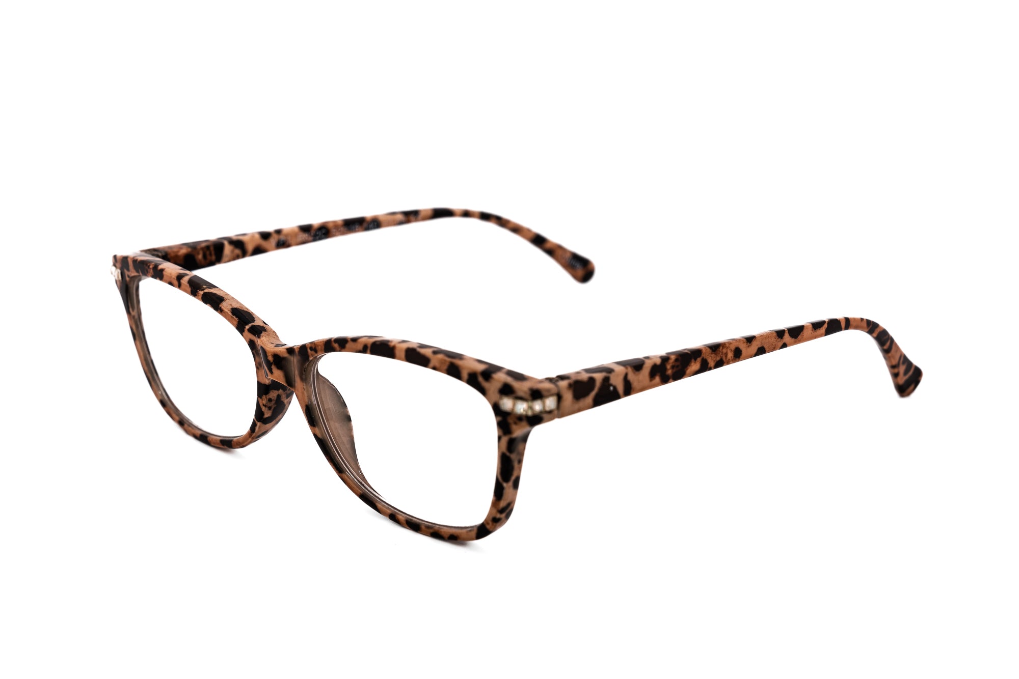 Elanza by Bolero Eyewear leopard cat-eye reading glasses with lightweight polycarbonate frame