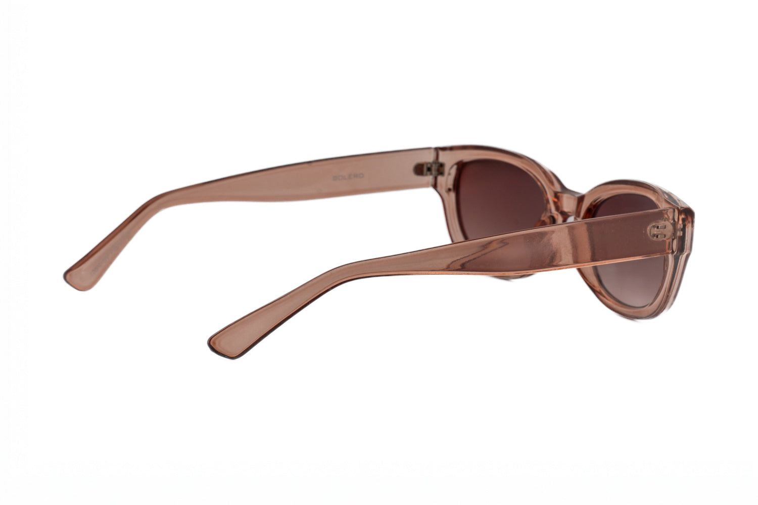 Elira by Bolero Eyewear women’s fashion sunglasses with modern translucent frame rear three-quarter angle view