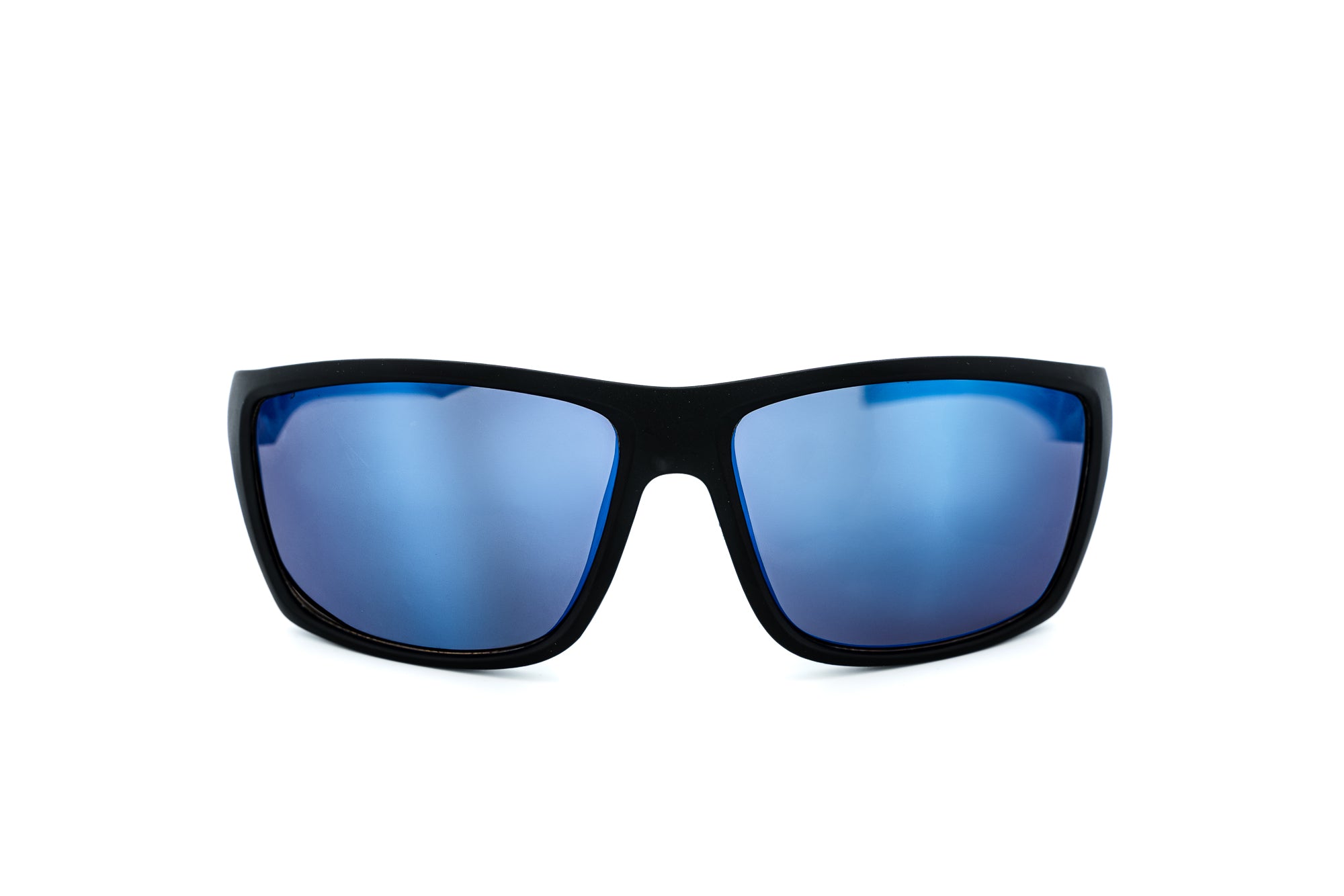 High-performance sport sunglasses with UV protection and mirror finish lenses front angle view