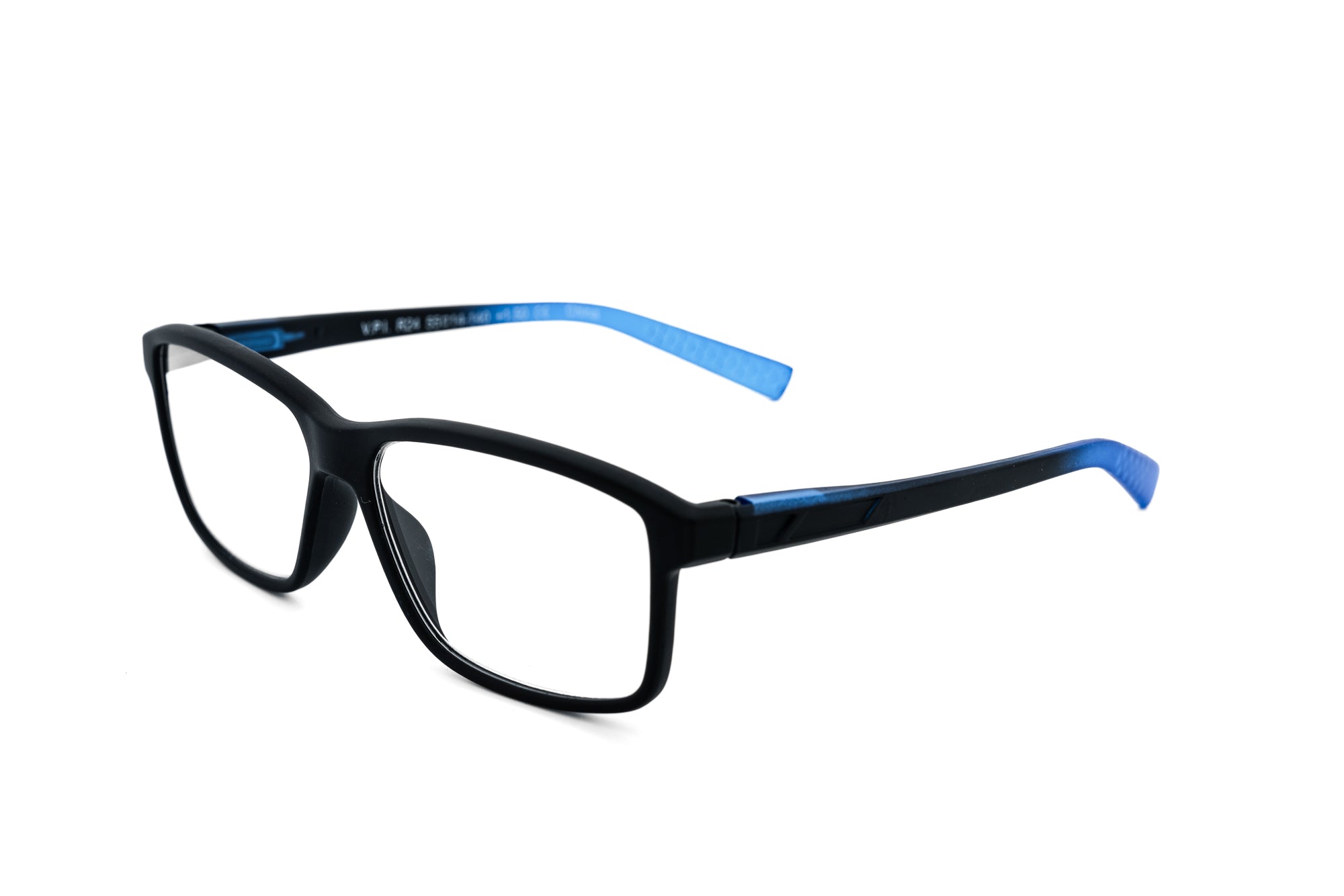 Holloran by Bolero Eyewear lightweight rectangular reading glasses in blue finish