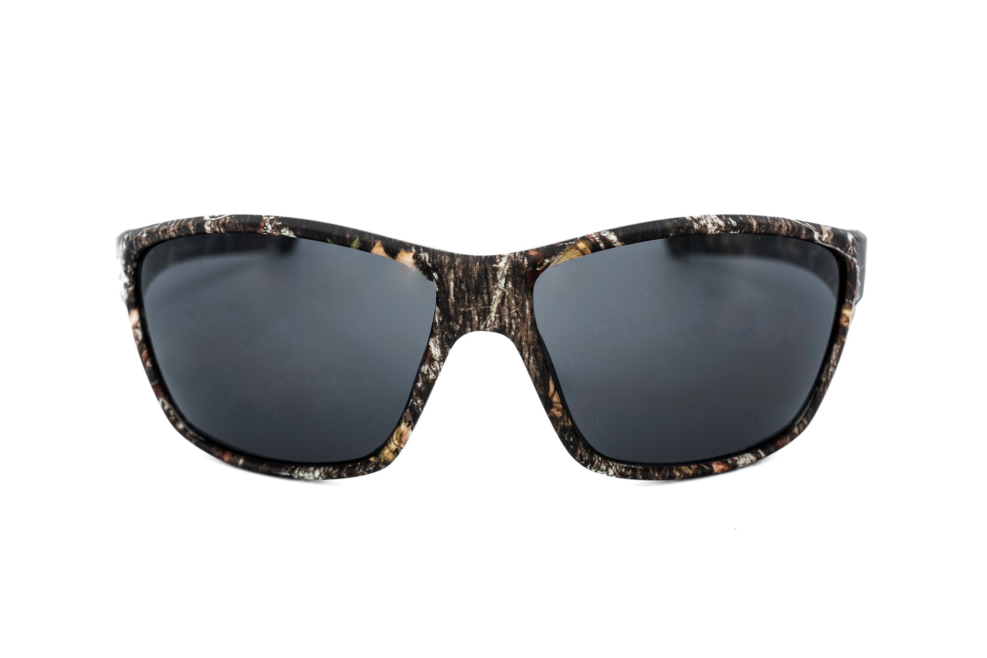 Hunter by Bolero Eyewear camo wraparound sport sunglasses with UV protection lenses front angle view