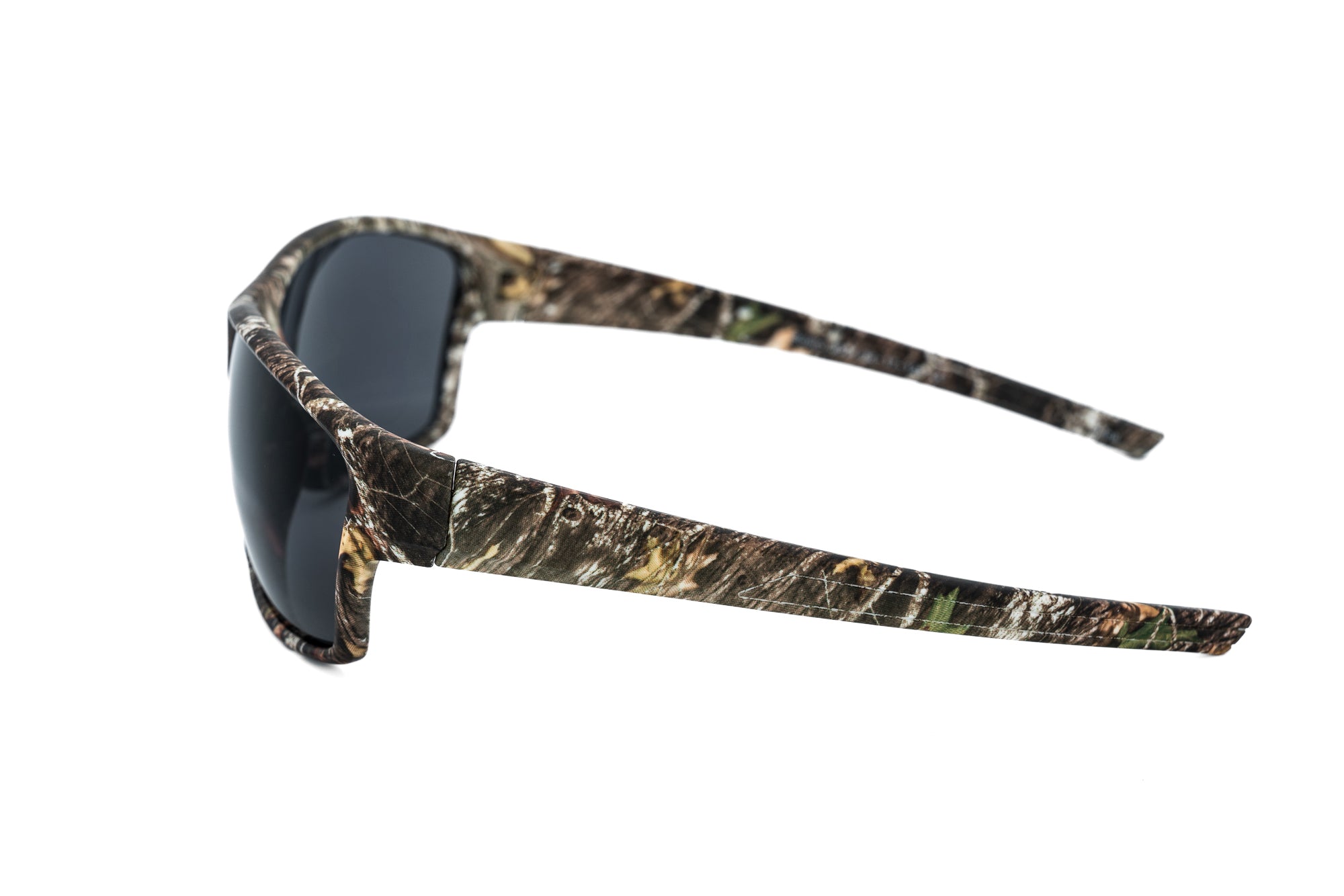 Hunter by Bolero Eyewear camo wraparound sport sunglasses with UV protection lenses side angle view