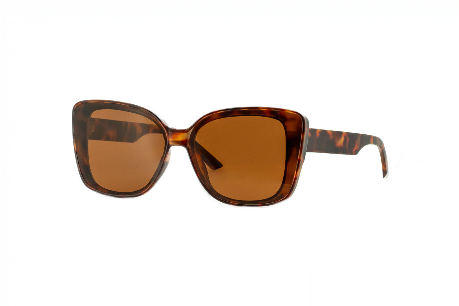 Ivy by Boléro Eyewear tortoise brown square sunglasses with warm lenses