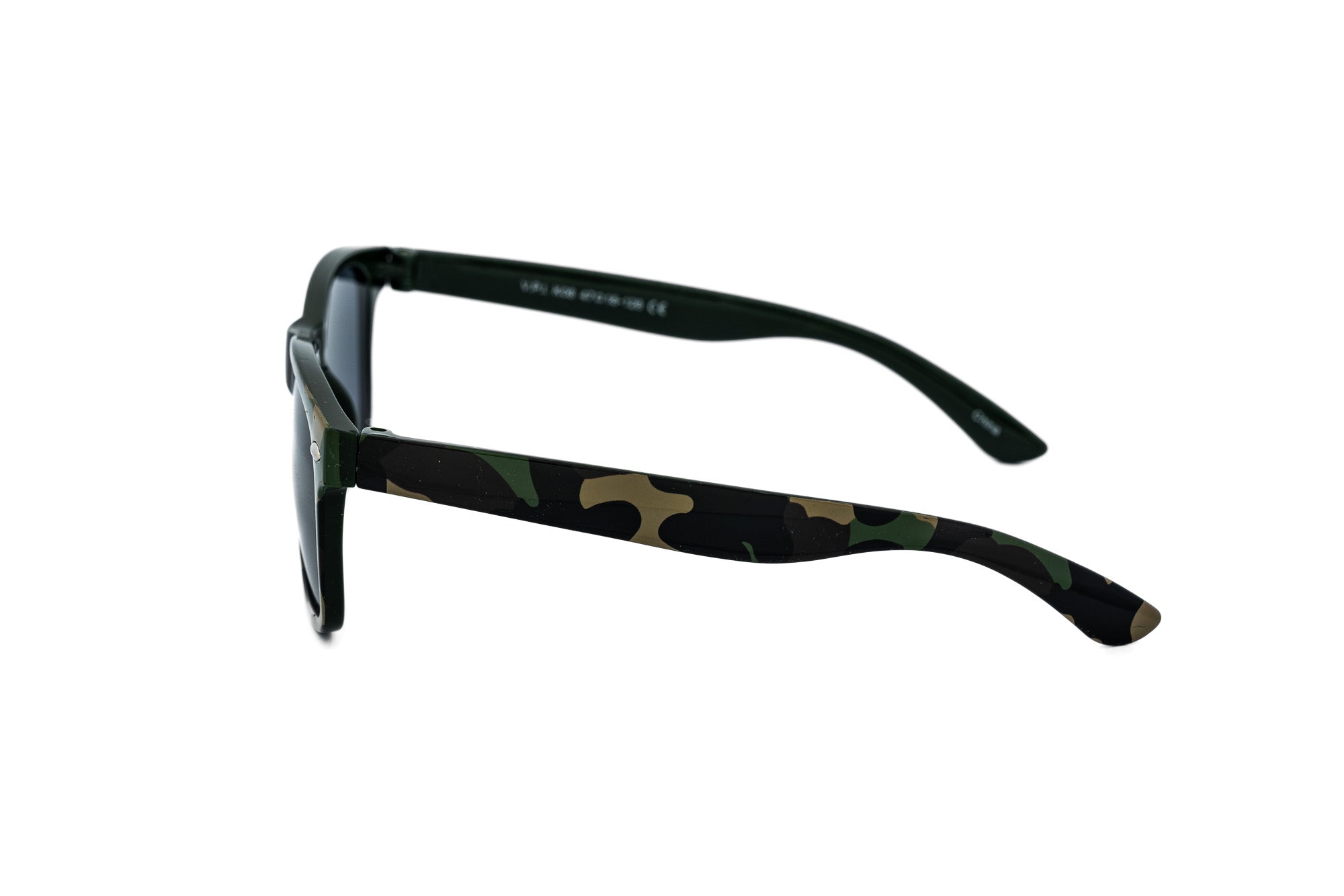 Jorrell by Bolero Eyewear green camo kids sunglasses with UV-protection lenses side angle view
