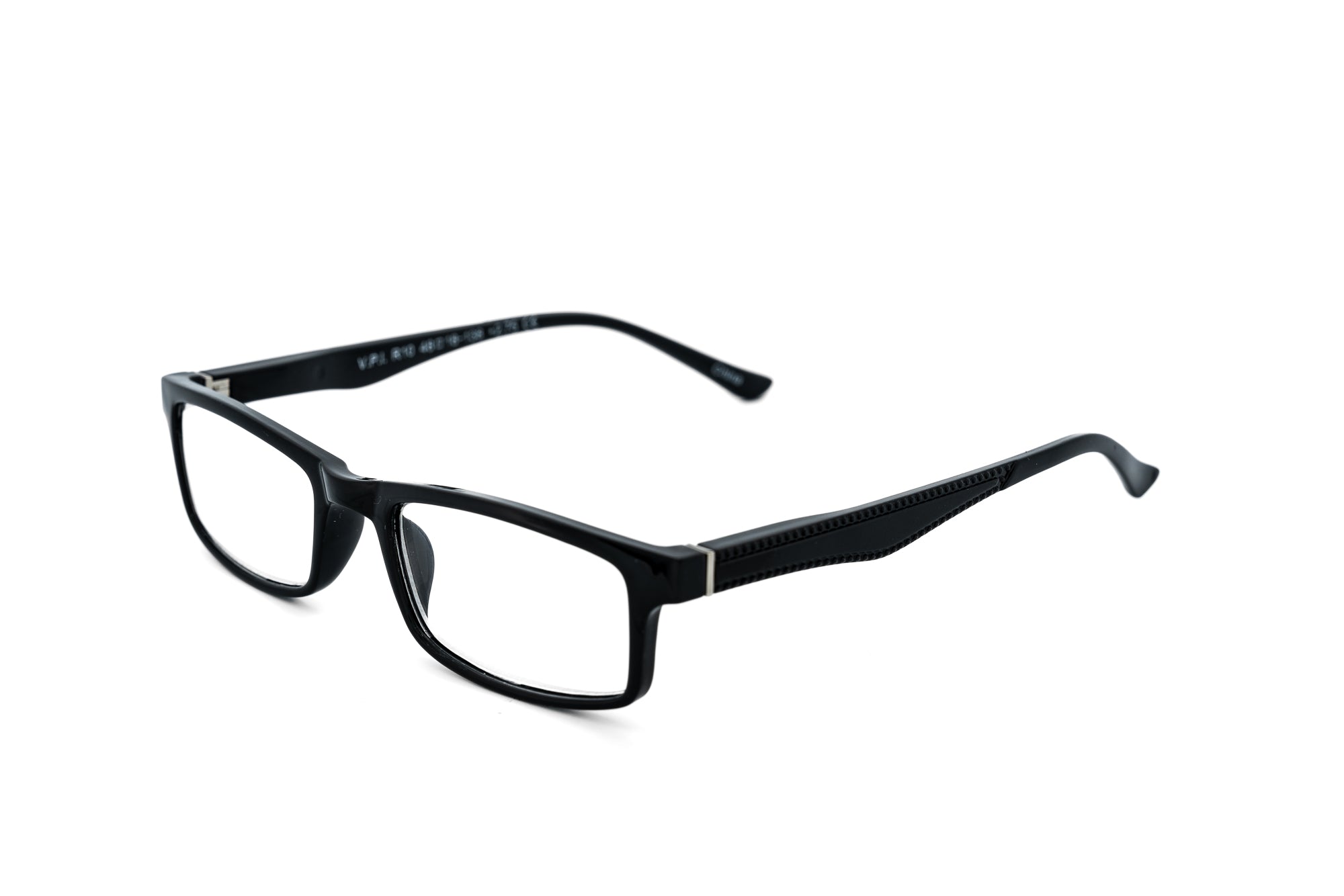 Kingswell black rectangular reading glasses with lightweight durable frame