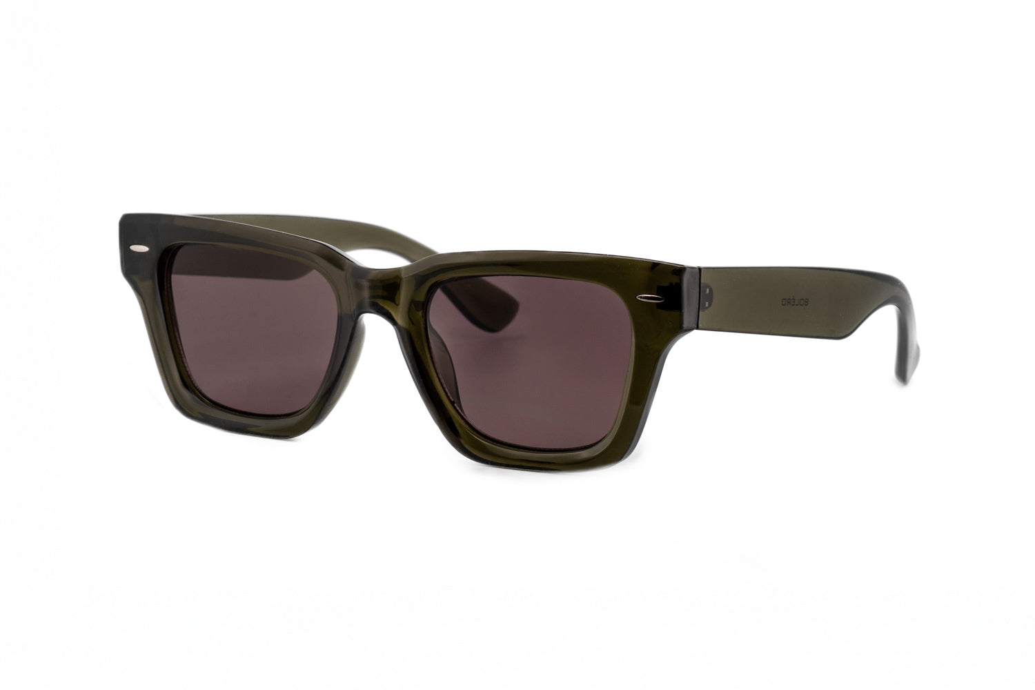Knox amber green sculpted sunglasses with smoke UV lenses