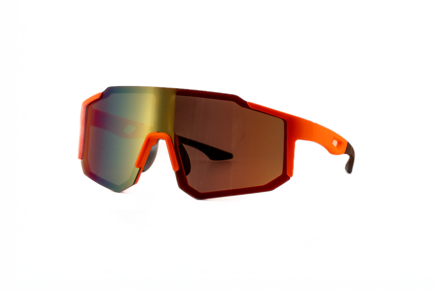 Kurt by Boléro Eyewear orange shield sunglasses with orange mirror lens