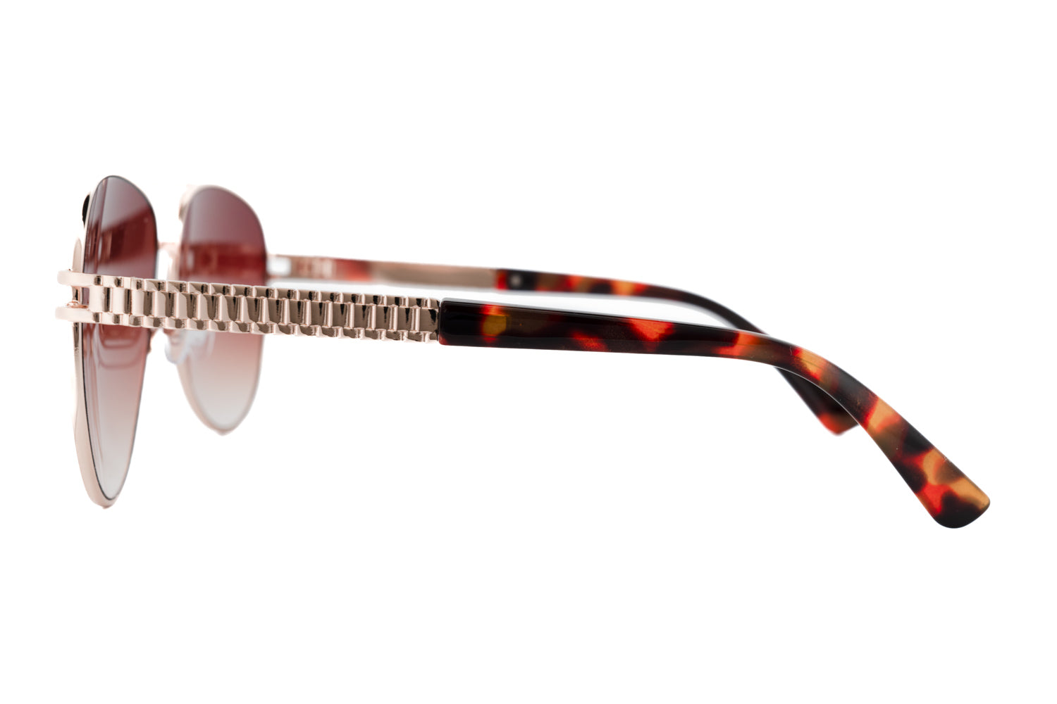 Lexie by Boléro Eyewear gradient aviator sunglasses with metal frame and UV lenses side angle view