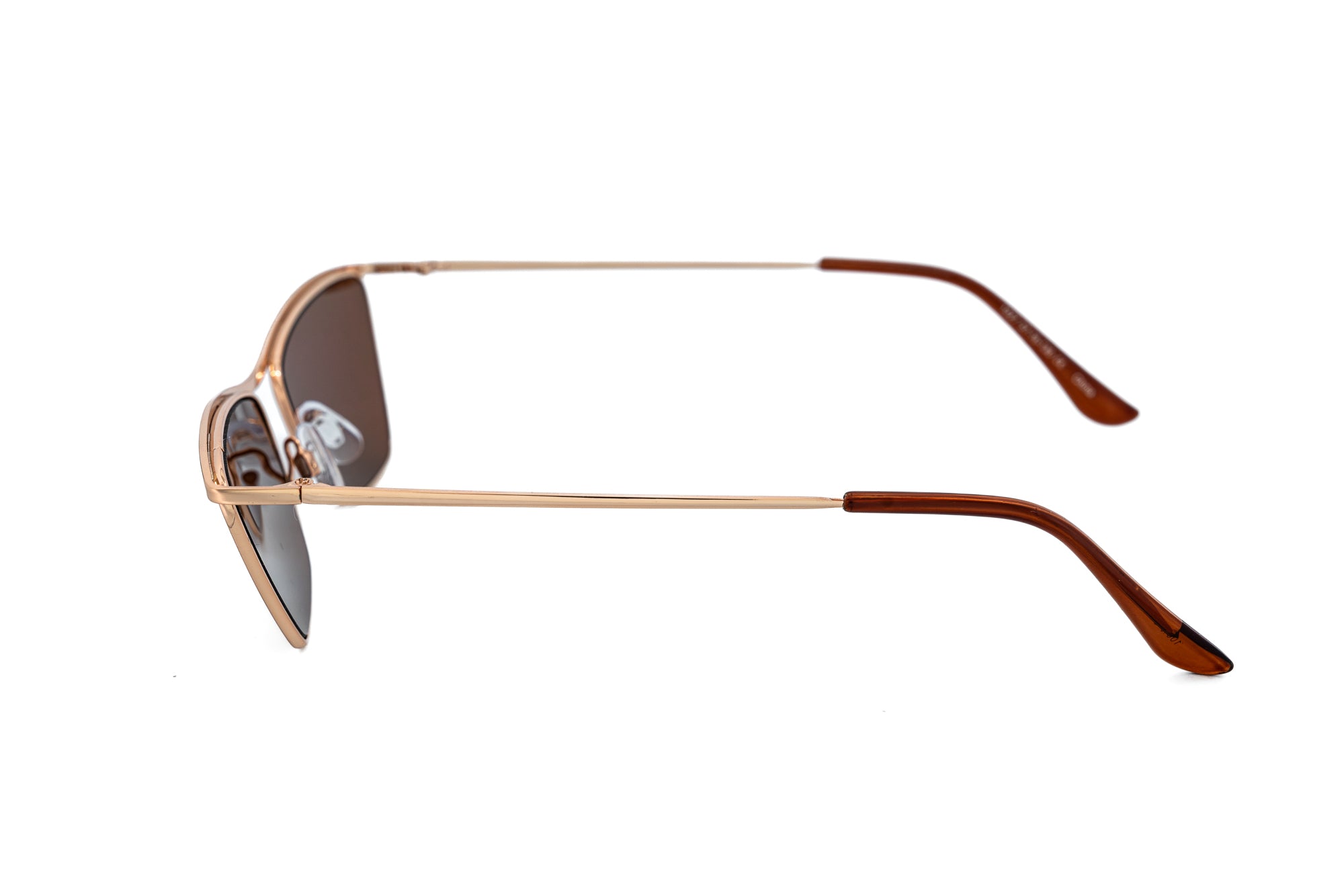 Luvonne by Bolero Eyewear Slim metal cat-eye sunglasses with UV protection and lightweight frame side angle view