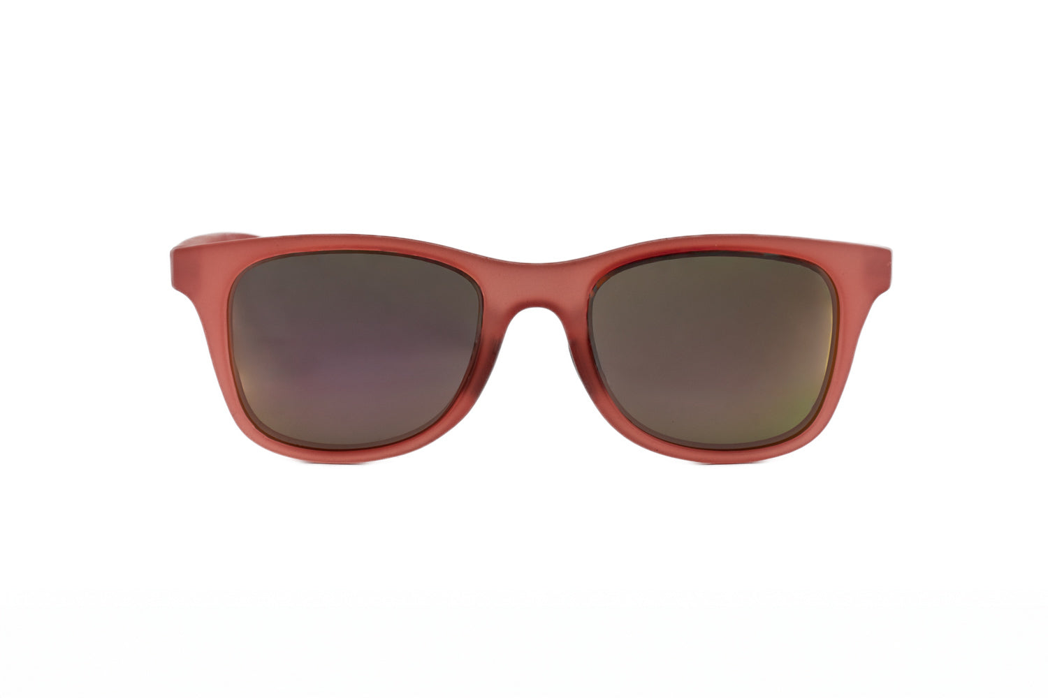 Luxor polarized sunglasses in crystal rose frame with rose mirror lenses – wraparound sport design by Bolero Eyewear front angle view