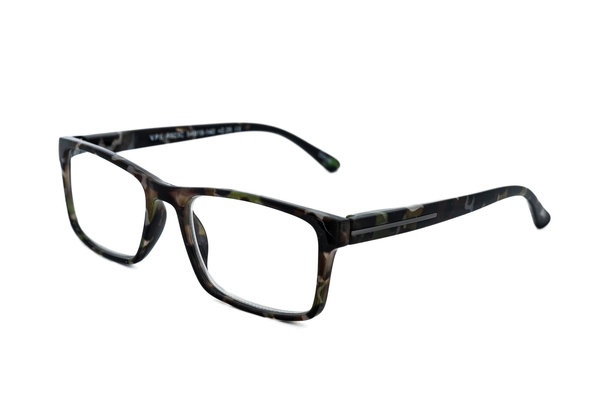Marcino by Bolero Eyewear Gray tortoise camo Marcino reading glasses with bold square frame design