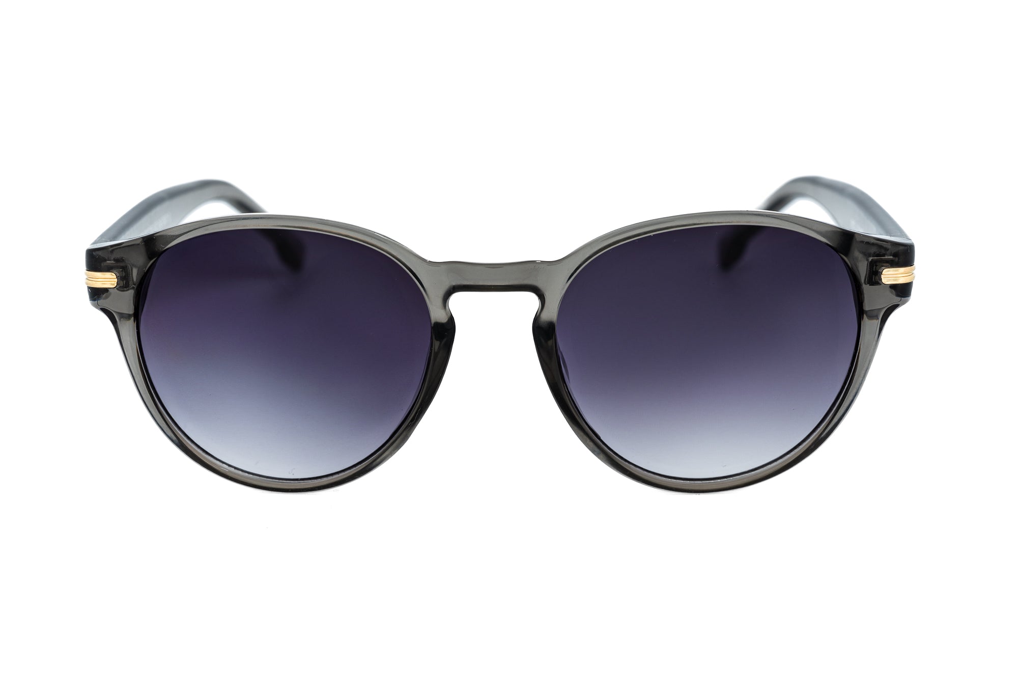 Marone amber gray sunglasses with smoke gradient polarized lenses front angle view