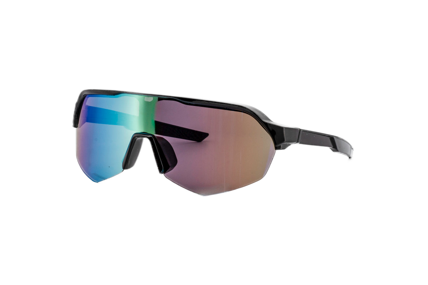 Maxx by Bolero Eyewear black wraparound sunglasses with mirrored shield lens