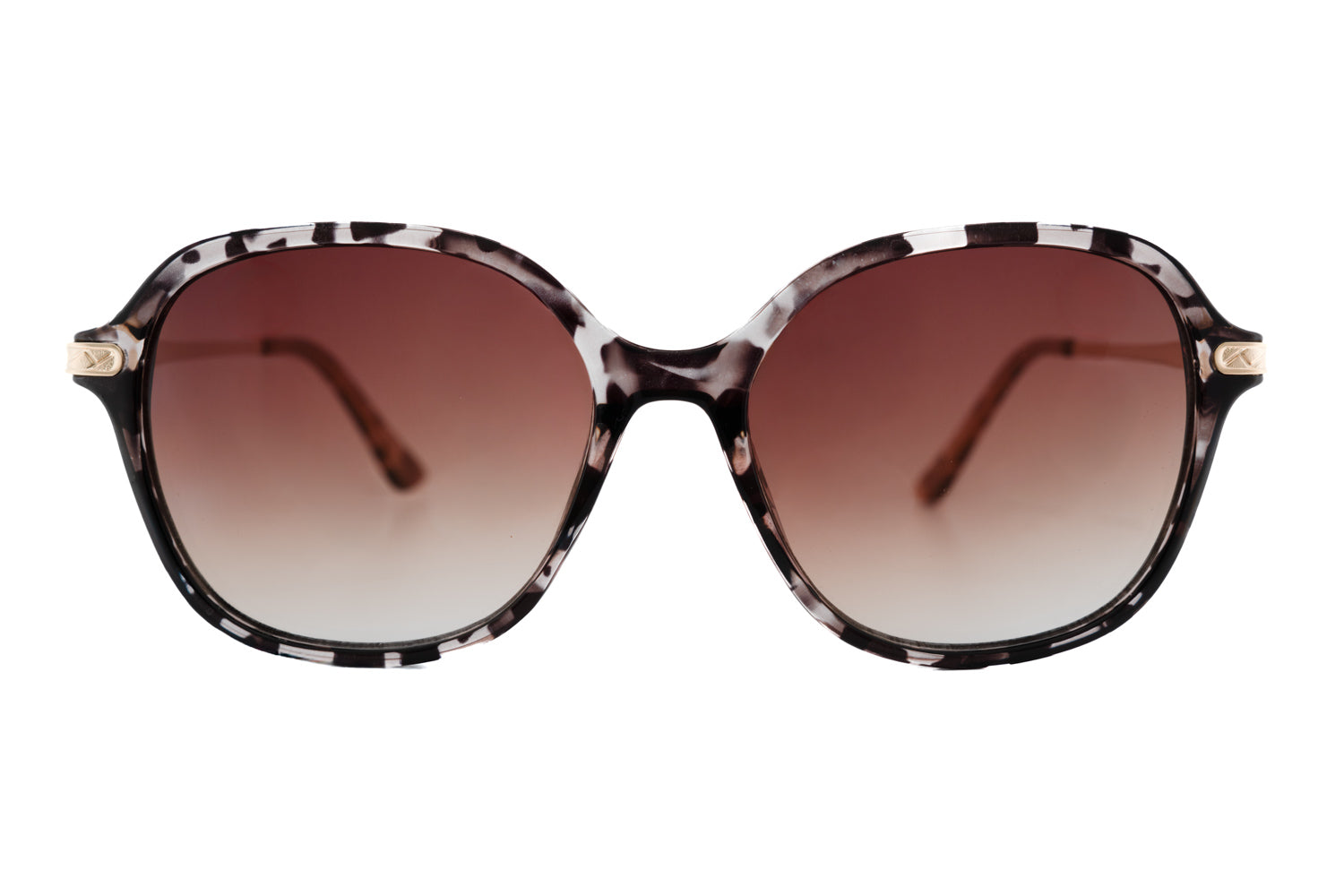 Paulie by Boléro Eyewear oversized tortoise brown sunglasses with gradient lenses front angle view
