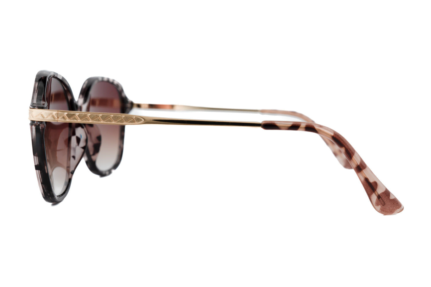 Paulie by Boléro Eyewear oversized tortoise brown sunglasses with gradient lenses side angle view