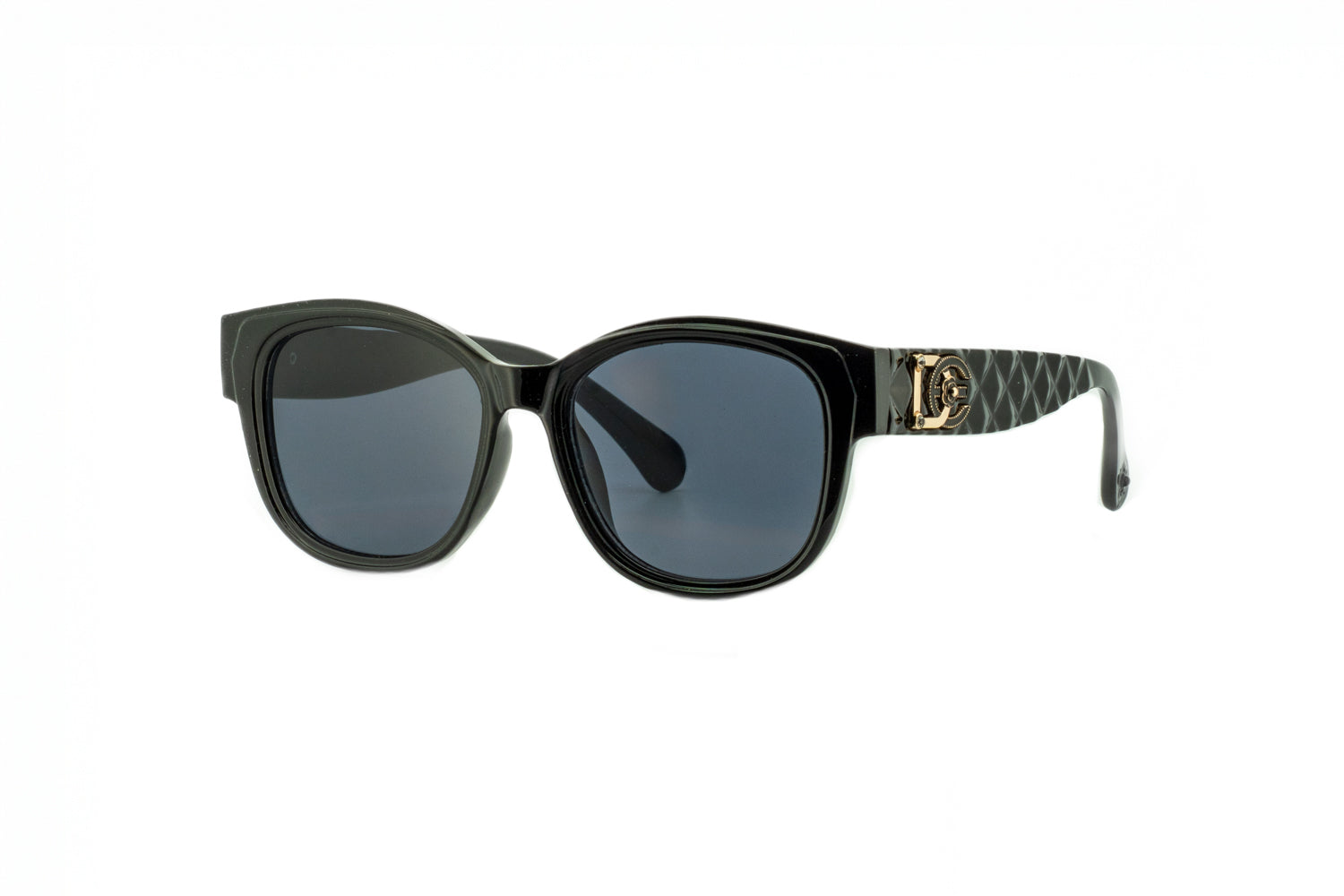 Rain by Boléro Eyewear black square sunglasses with smoke lenses