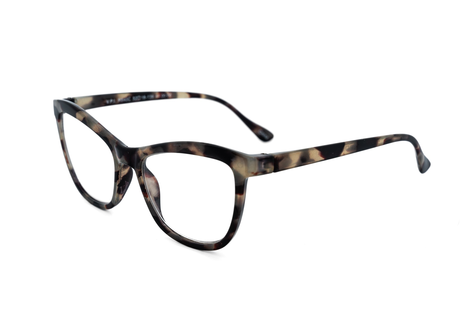 Renelle stone tortoise cat-eye reading glasses with neutral marbled pattern 