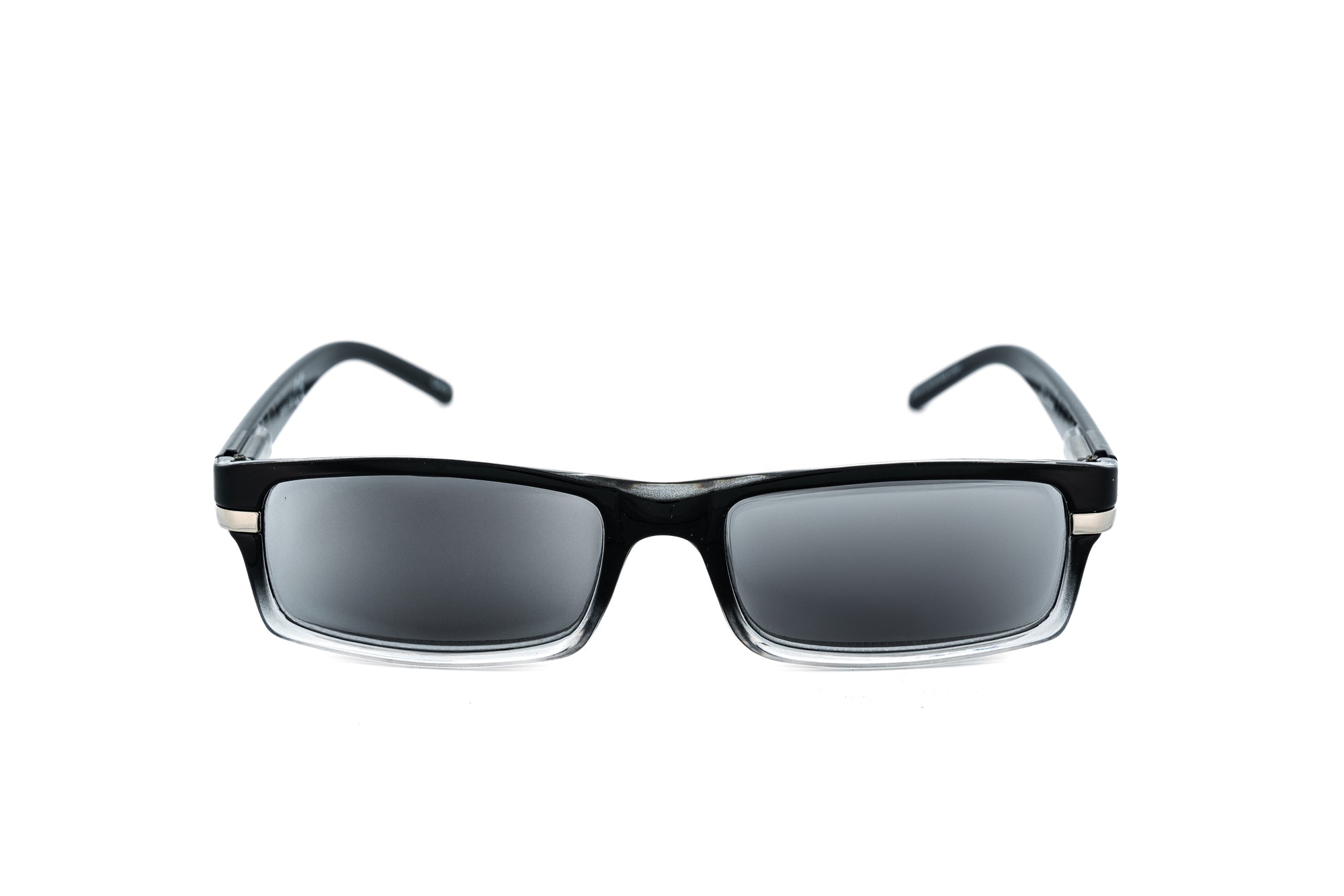 Rennic rectangular sun readers with full magnification and UV protection by Bolero Eyewear front angle view