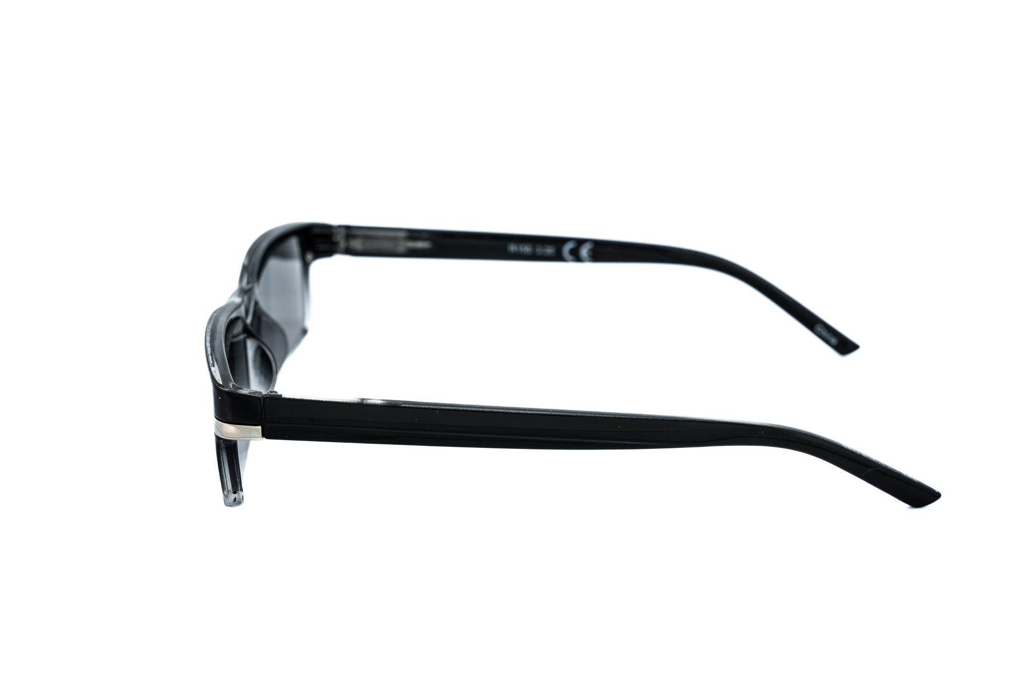 Rennic rectangular sun readers with full magnification and UV protection by Bolero Eyewear side angle view