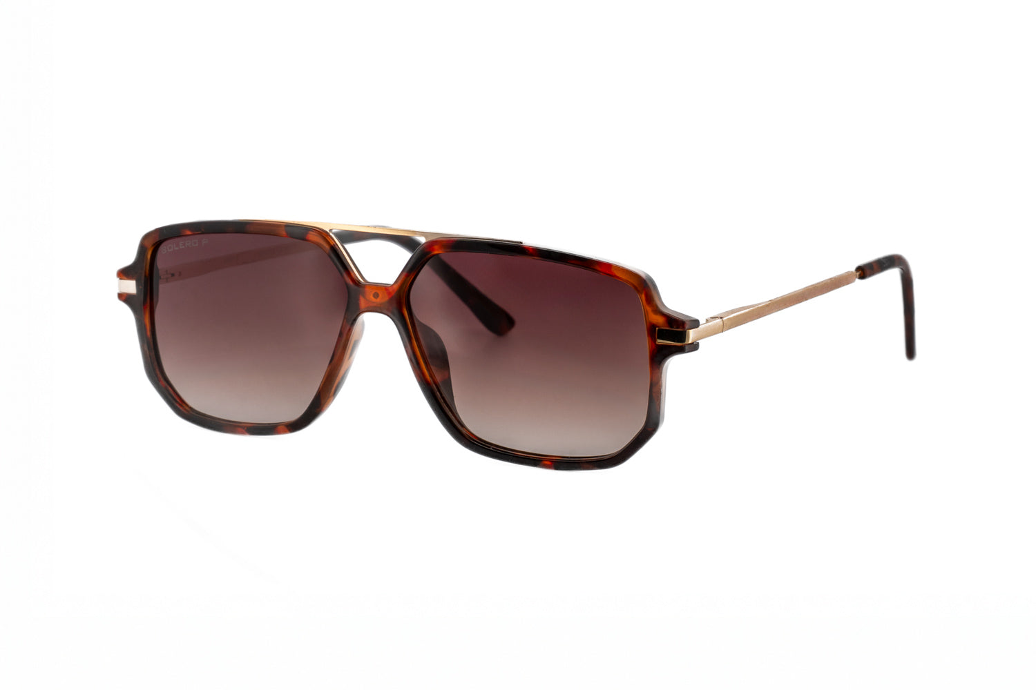 Sable oversized square sunglasses in tortoise frame with polarized brown lenses