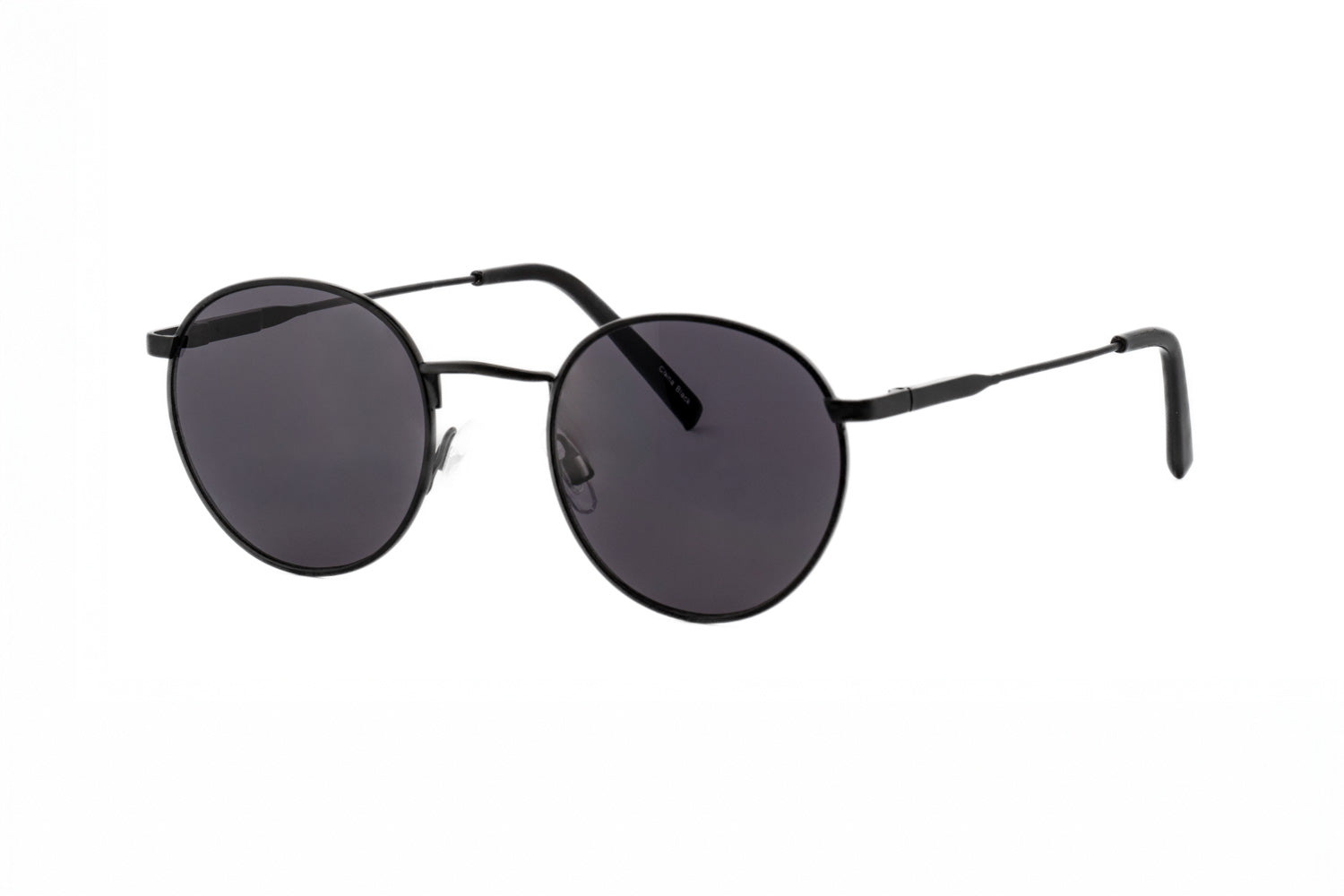 Sage by Bolero Eyewear black round metal frame sunglasses with smoke UV lenses