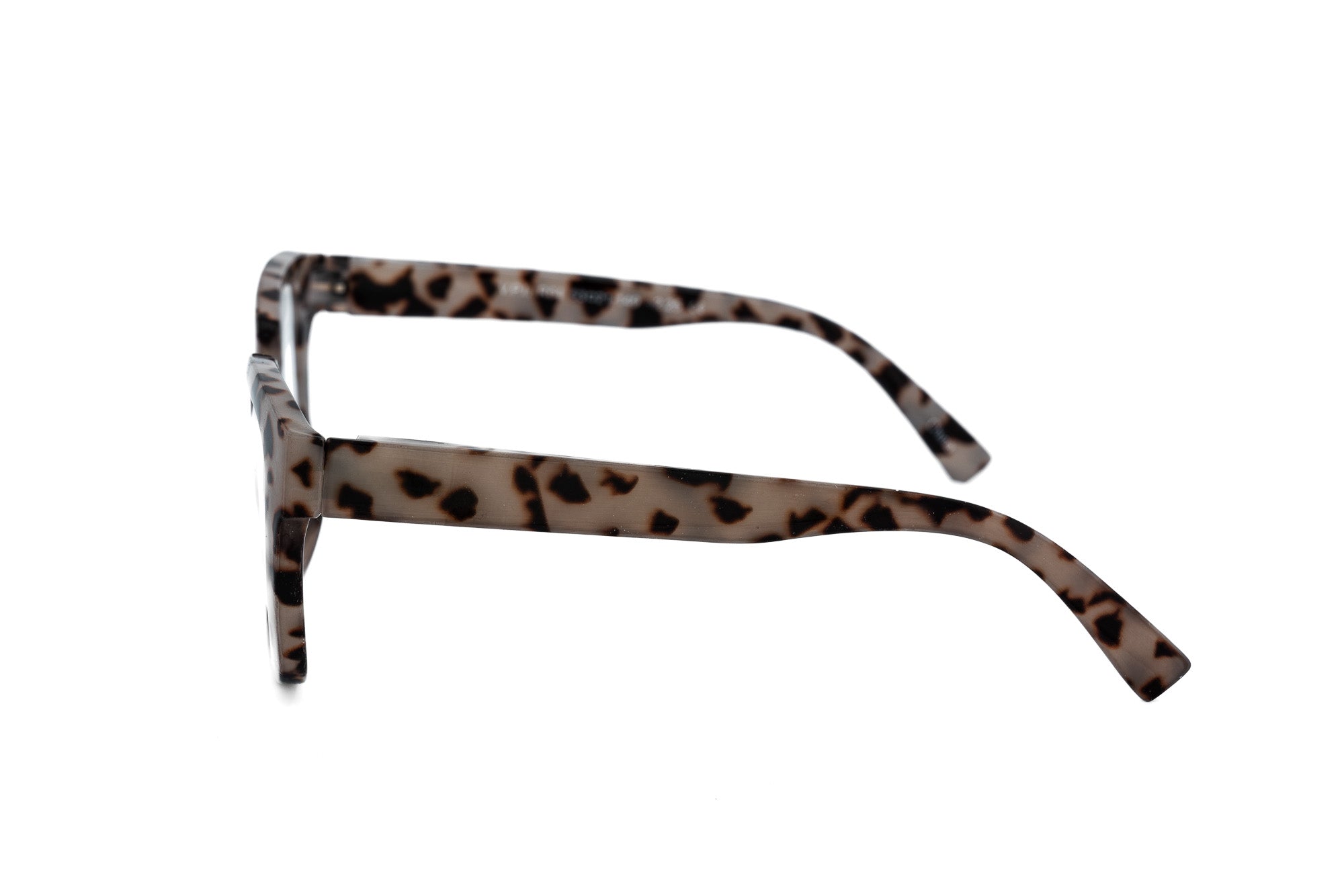 Brown tortoise Solara reading glasses featuring square silhouette and lightweight construction side angle view
